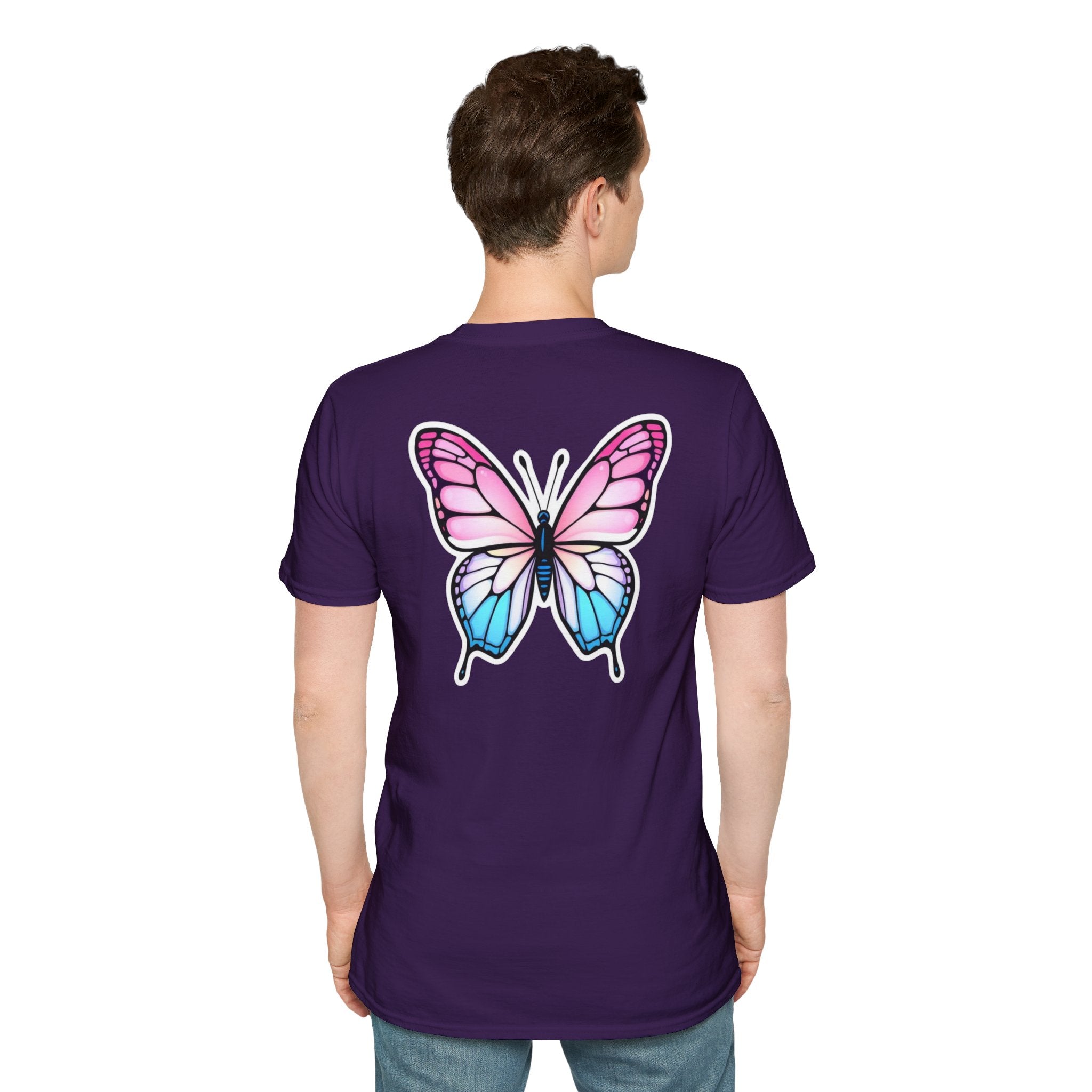 Trans Caterpillar to Butterfly Transformation T-Shirt, Unisex Graphic T-Shirt