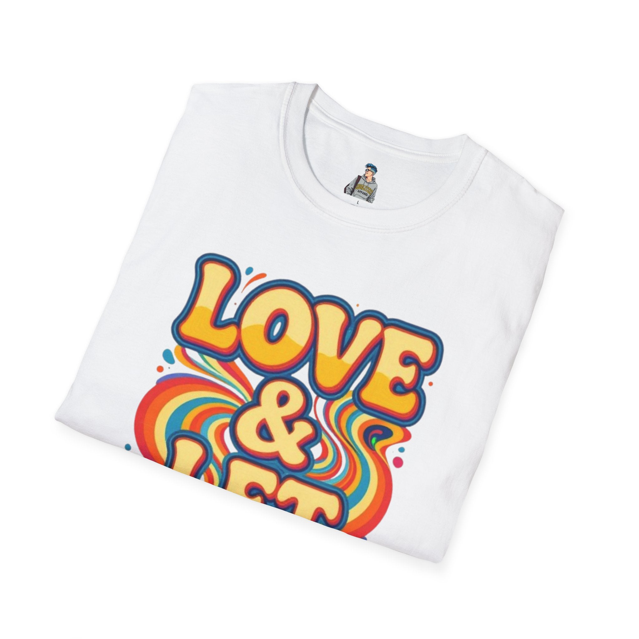 T-Shirt — "Love & Let Love" Retro Rainbow Peace Tee
