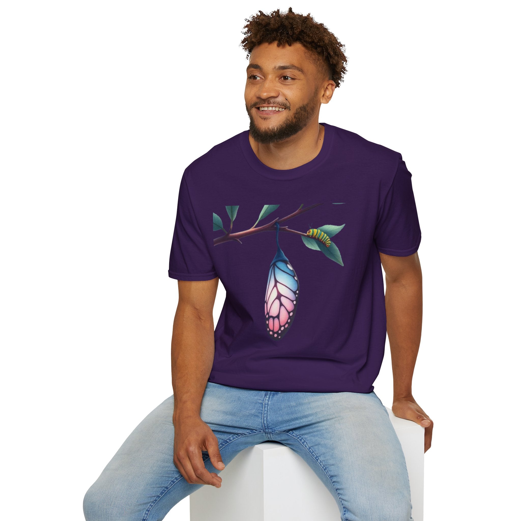 Trans Caterpillar to Butterfly Graphic T-Shirt