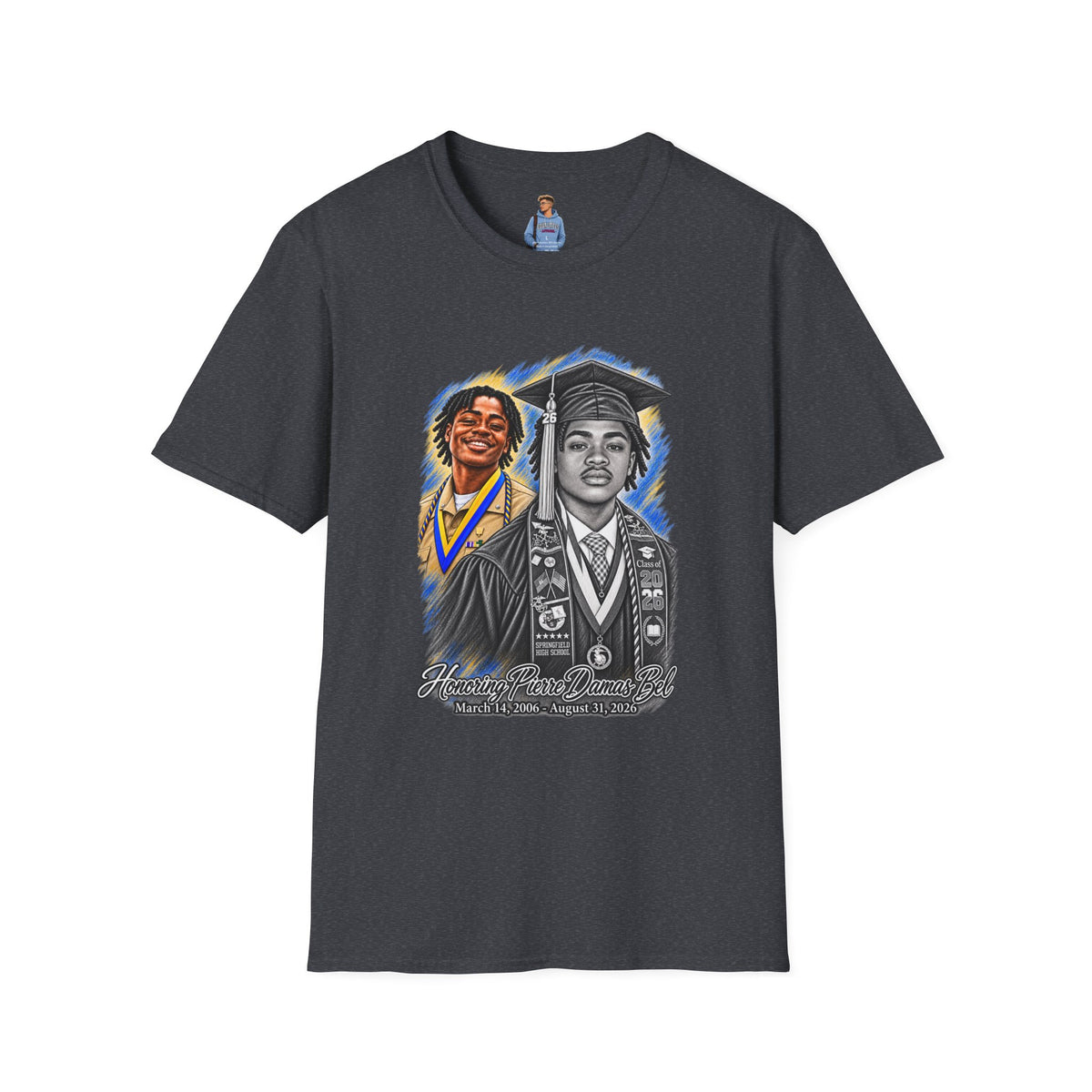 Double Portrait Front - In Memory of Pierre Damas Bel T-Shirt