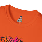 Inspirational Unisex Softstyle T-Shirt - 'Make Good Trouble' Rainbow Statement Tee