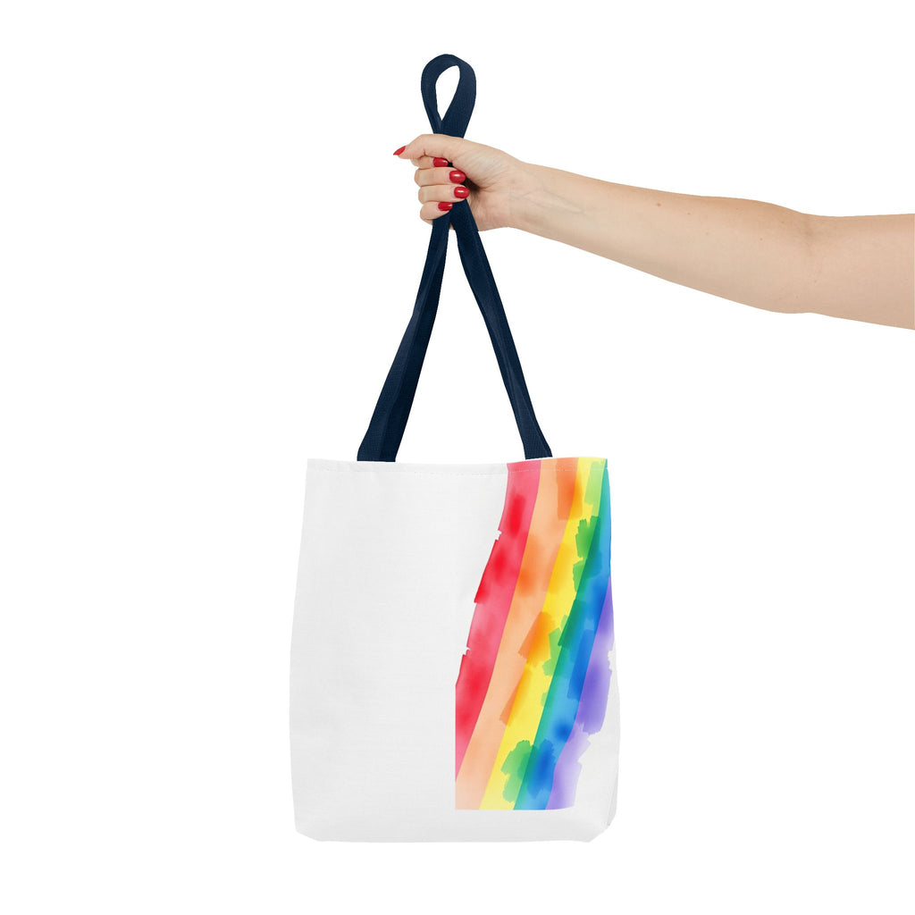 Rainbow Watercolor on Canvas Design - Tote Bag