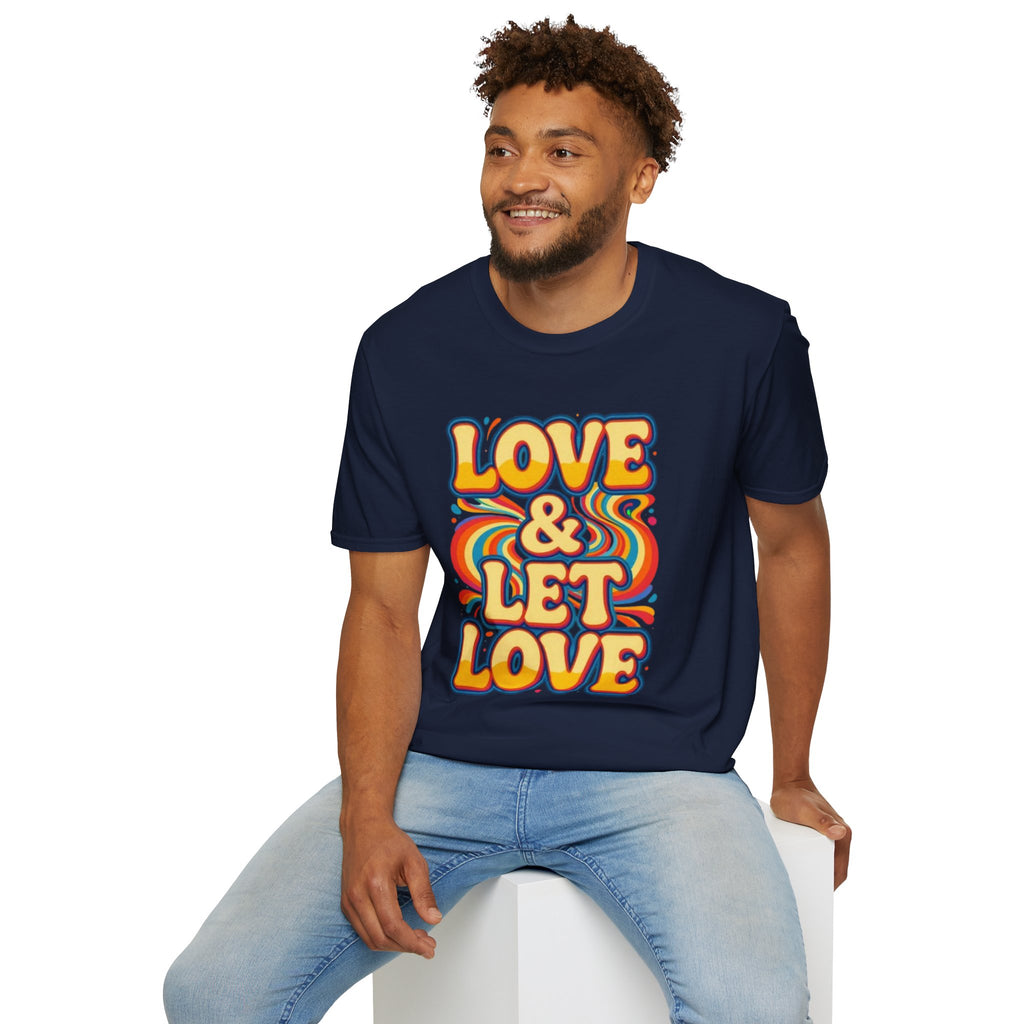 T-Shirt — "Love & Let Love" Retro Rainbow Peace Tee