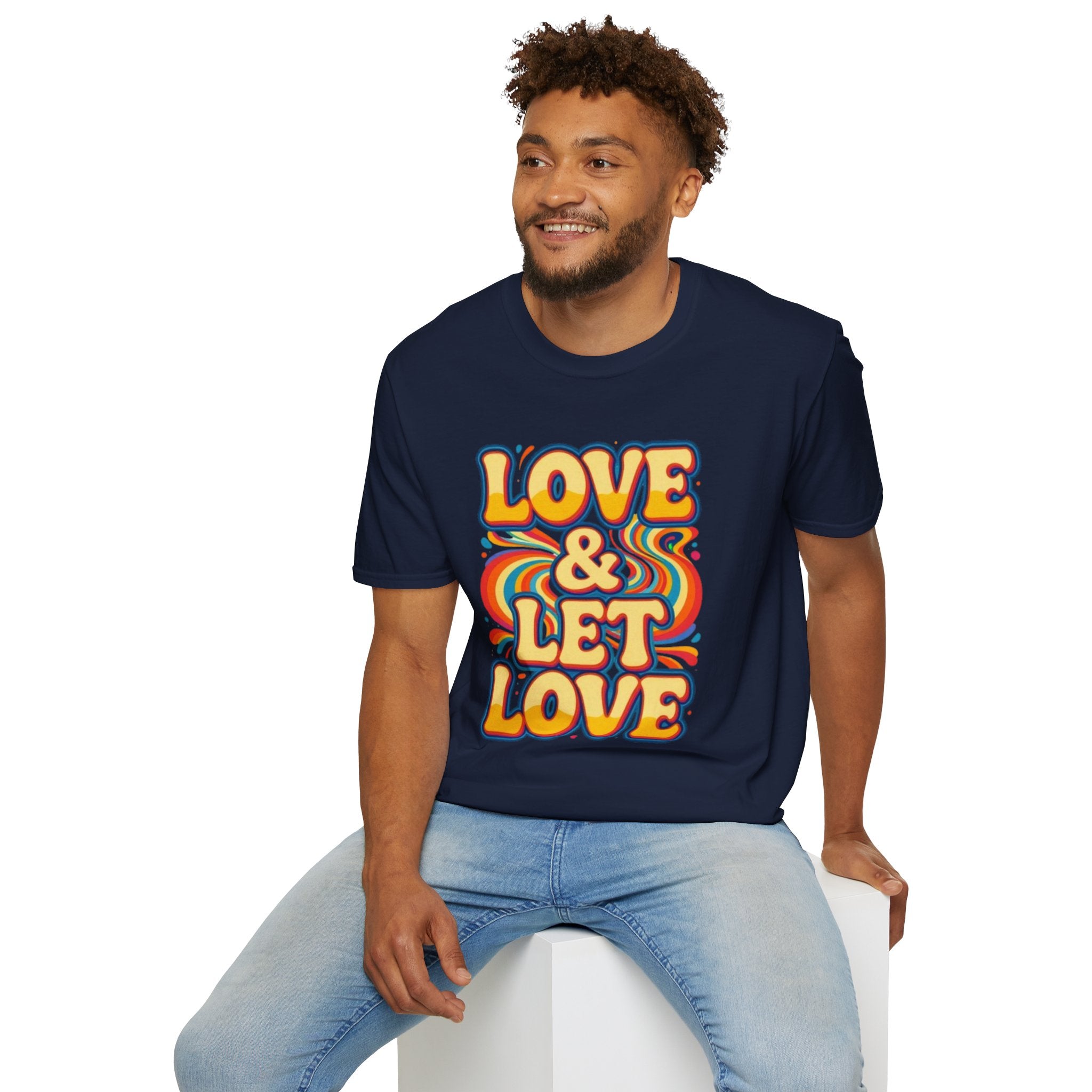 T-Shirt — "Love & Let Love" Retro Rainbow Peace Tee