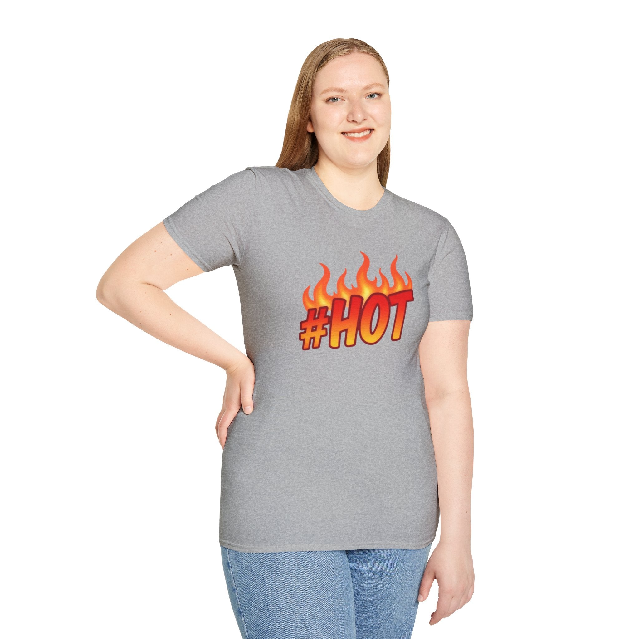 #HOT T-Shirt – Trendy Hashtag Fire Design