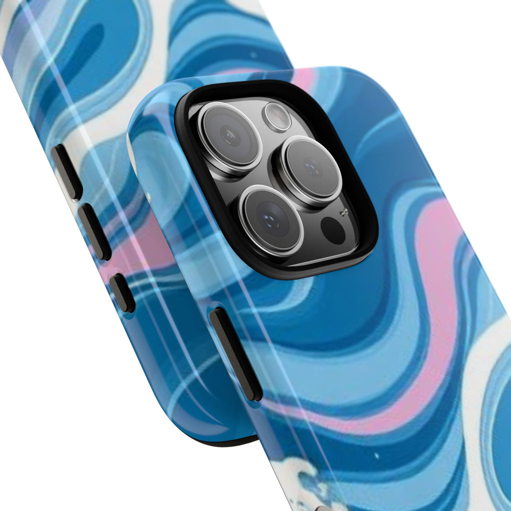 Blue & Pink Swirl Tough Case for iPhone