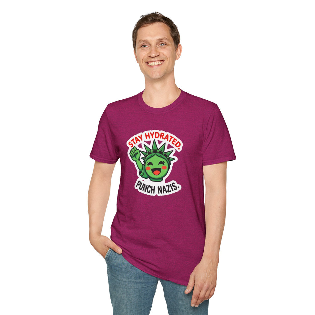 Stay Hydrated, Punch Nazis Funny Political Activism Tee