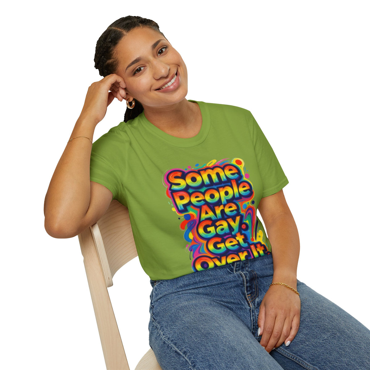 Some People Are Gay Get Over It T-Shirt — Rainbow Pride Statement Tee
