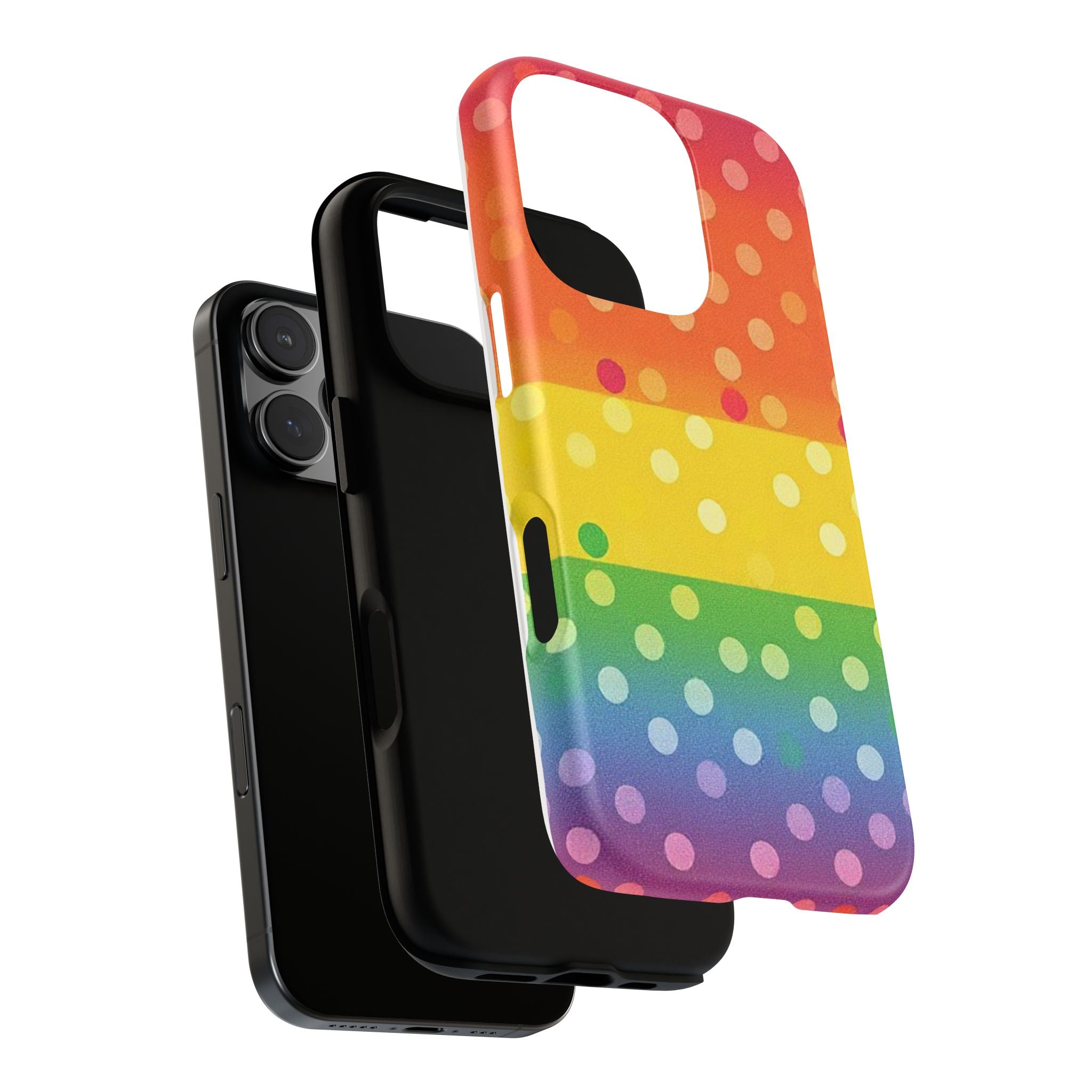 Rainbow Polka Dot Tough Phone Case for iPhone