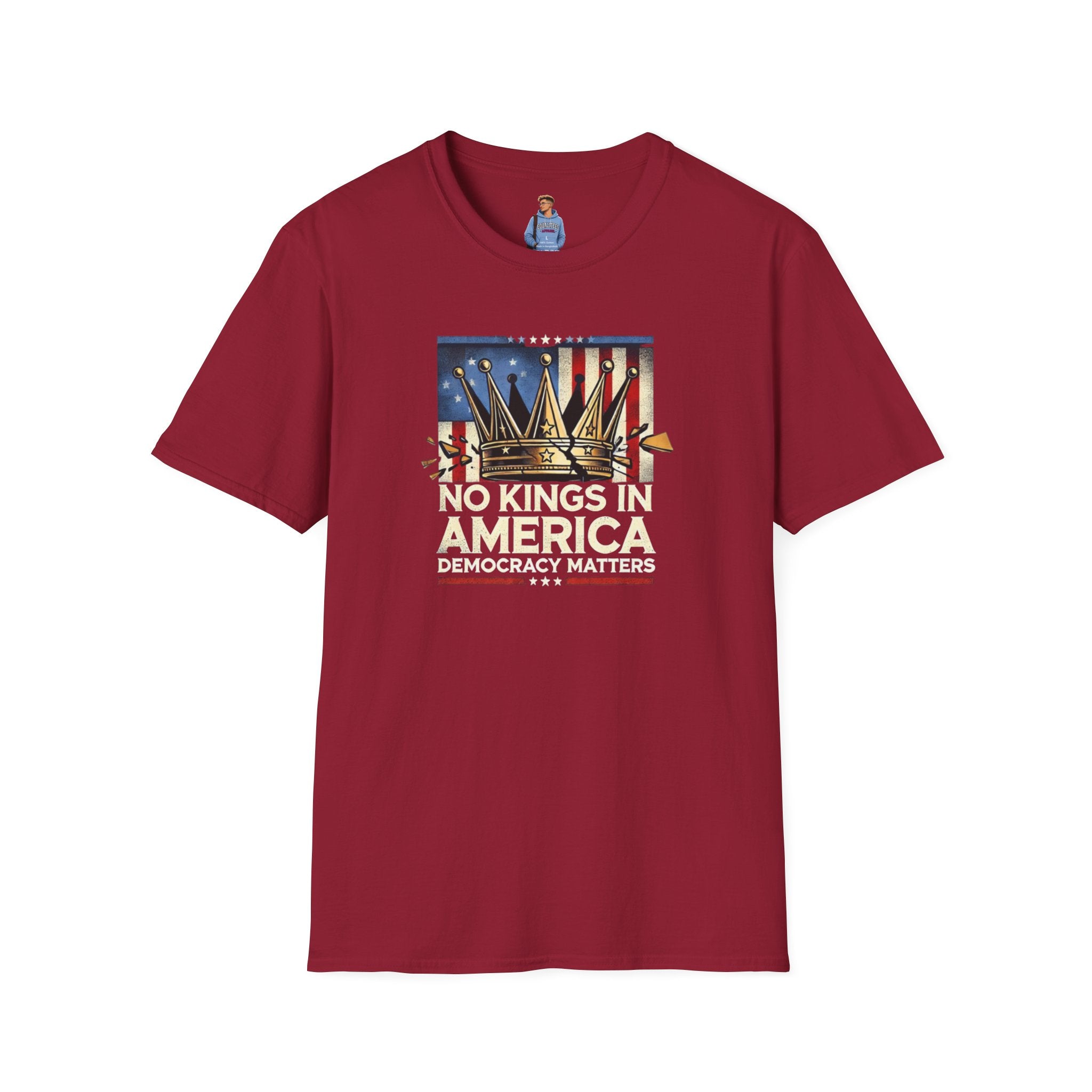 No Kings in America-Democracy Matters  Unisex Softstyle T-Shirt