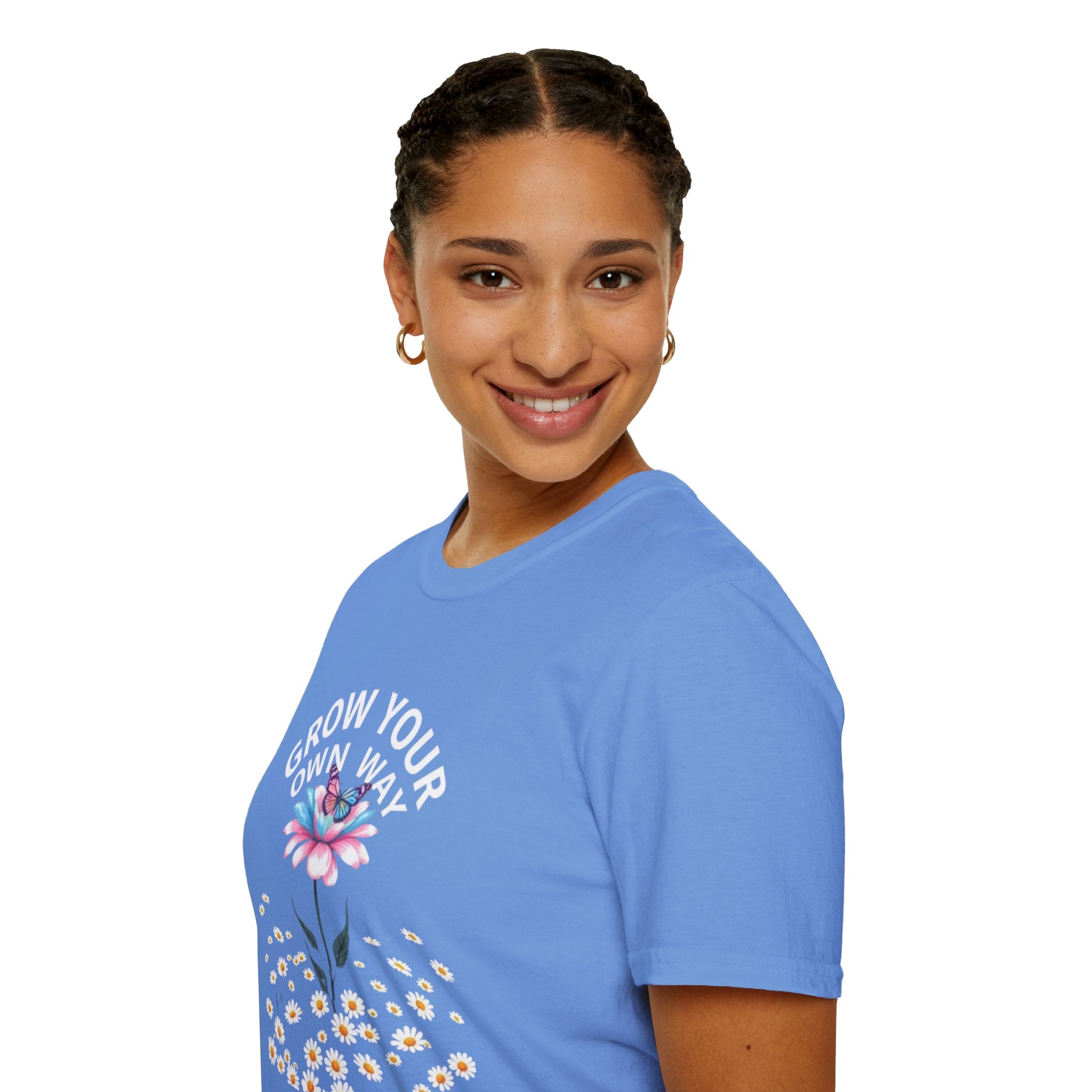 Grow Your Own Way Trans Pride Unisex T-Shirt - Floral Design for Garden Lovers