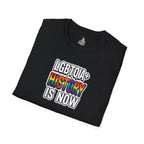 LGBTQIA+ History Is Now Unisex Softstyle T-Shirt