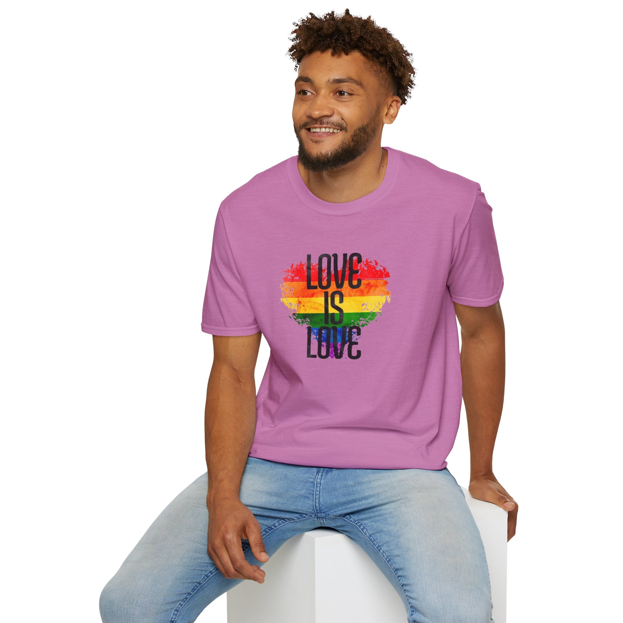 Pride Love Is Love Unisex Softstyle T-Shirt - EqualiTees.Me