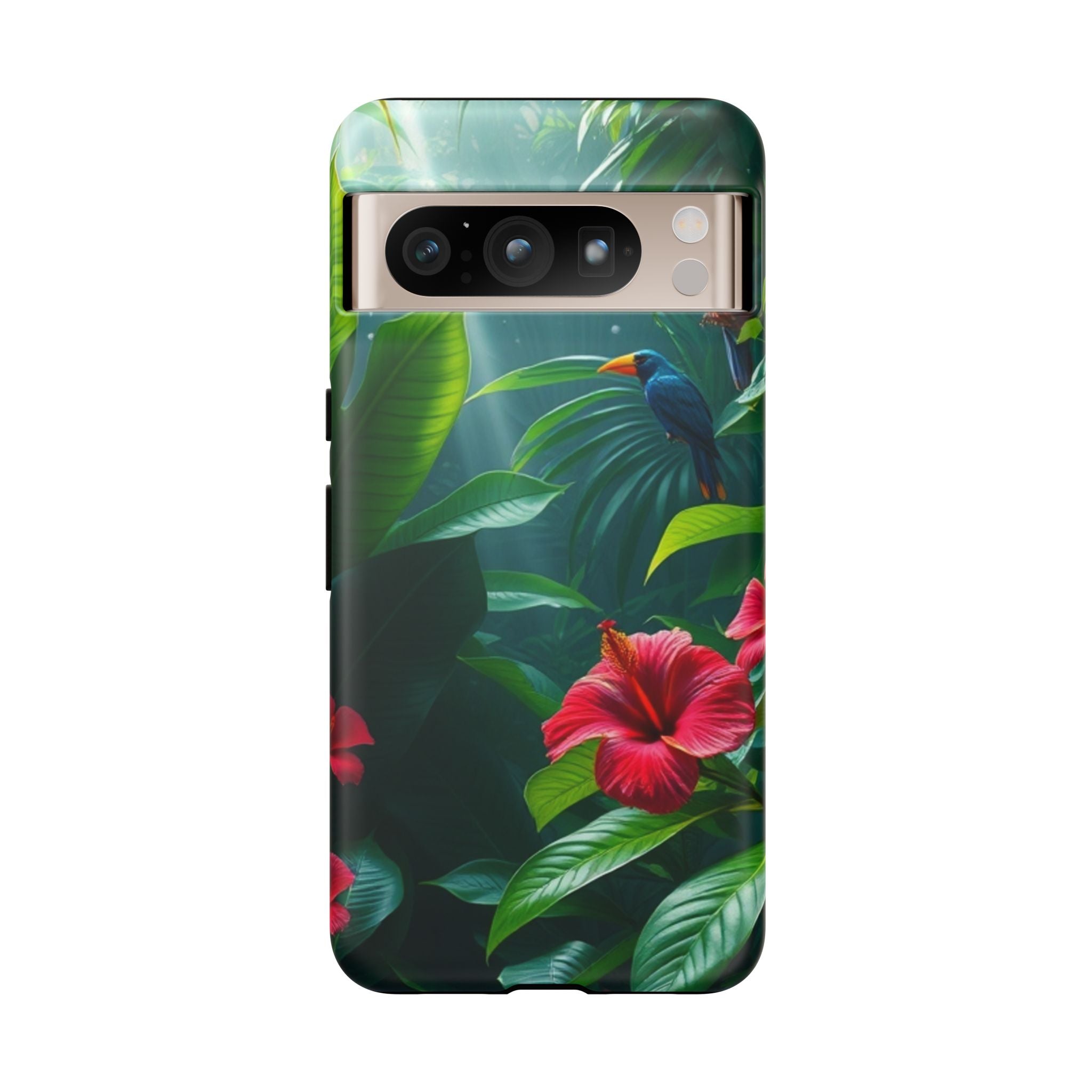 Android OR iPhone Compatible Cases - Tropical Flower & Bird Design - Unique Tough Cases
