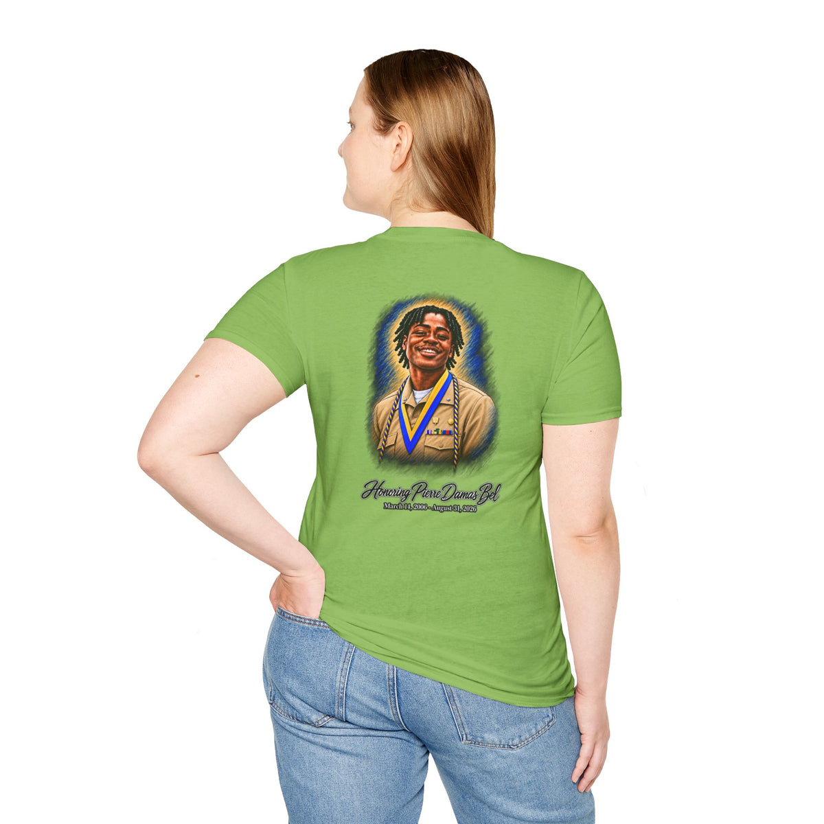Portrait Front and Back - In Memory of Pierre Damas Bel T-Shirt