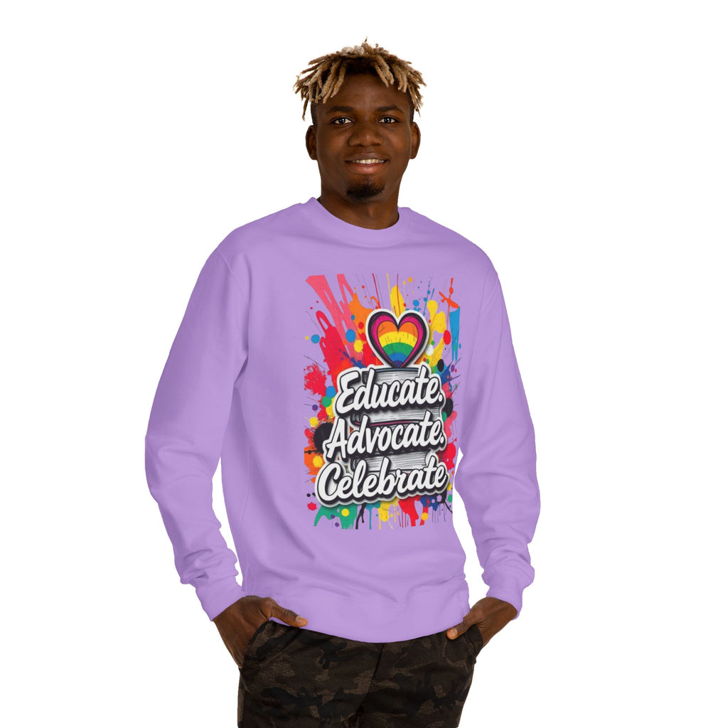 Educate, Advocate, Celebrate Unisex Crew Neck Sweatshirt - Empowerment Apparel