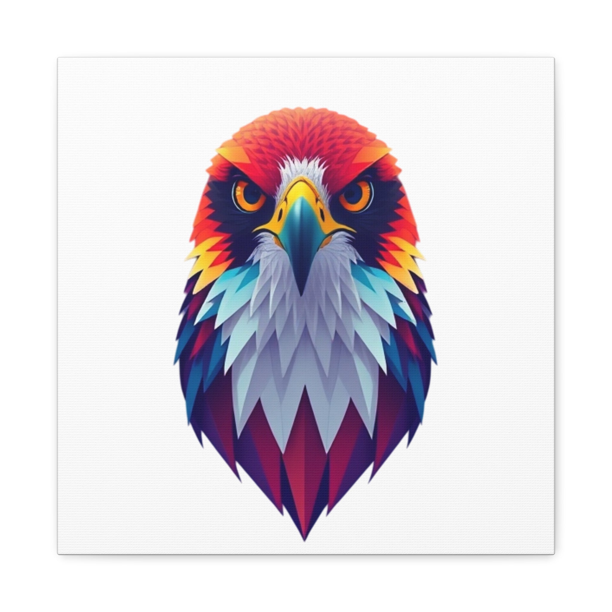 Vibrant Falcon Wall Art - Matte Stretched Canvas, Colorful Bird Decor