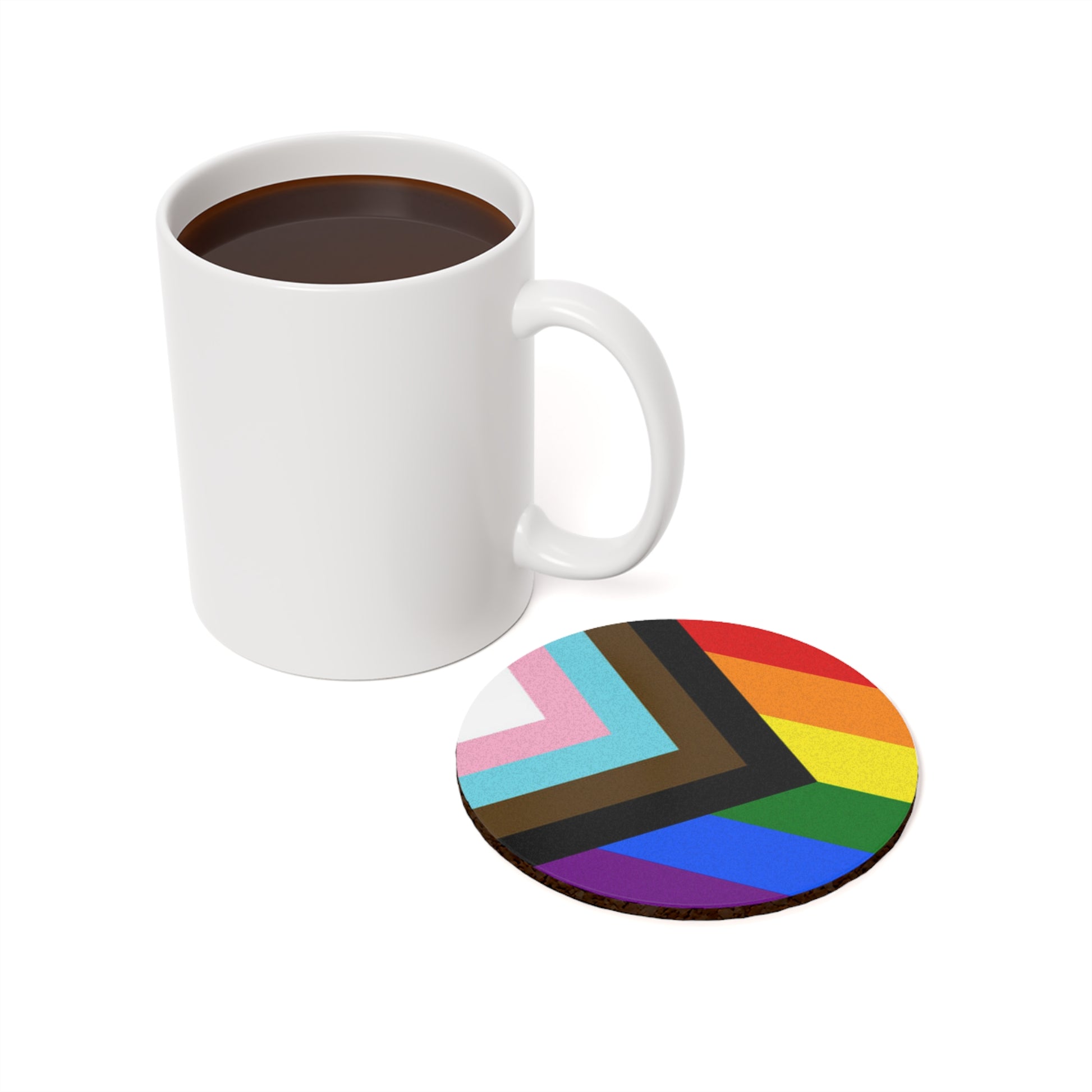 Pride Flag Cork Back Coaster - Eco-Friendly Drinkware Accessory