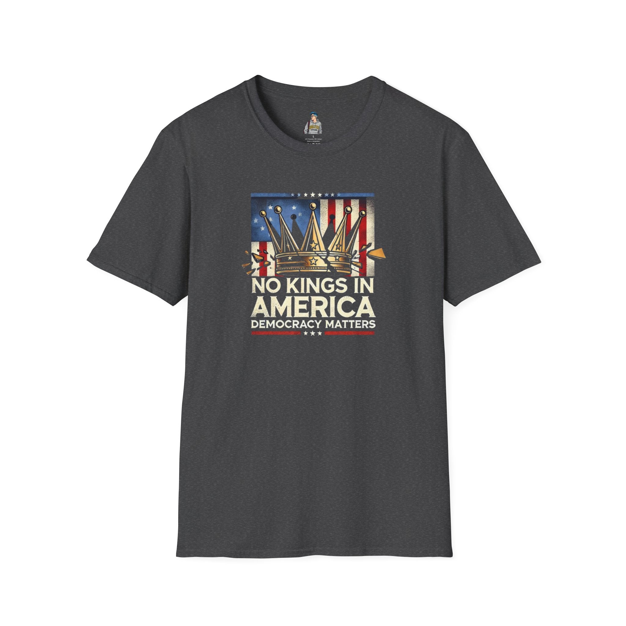 No Kings in America-Democracy Matters  Unisex Softstyle T-Shirt