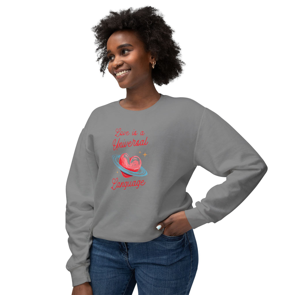 Love is a Universal Language Unisex Lightweight Crewneck Sweatshirt