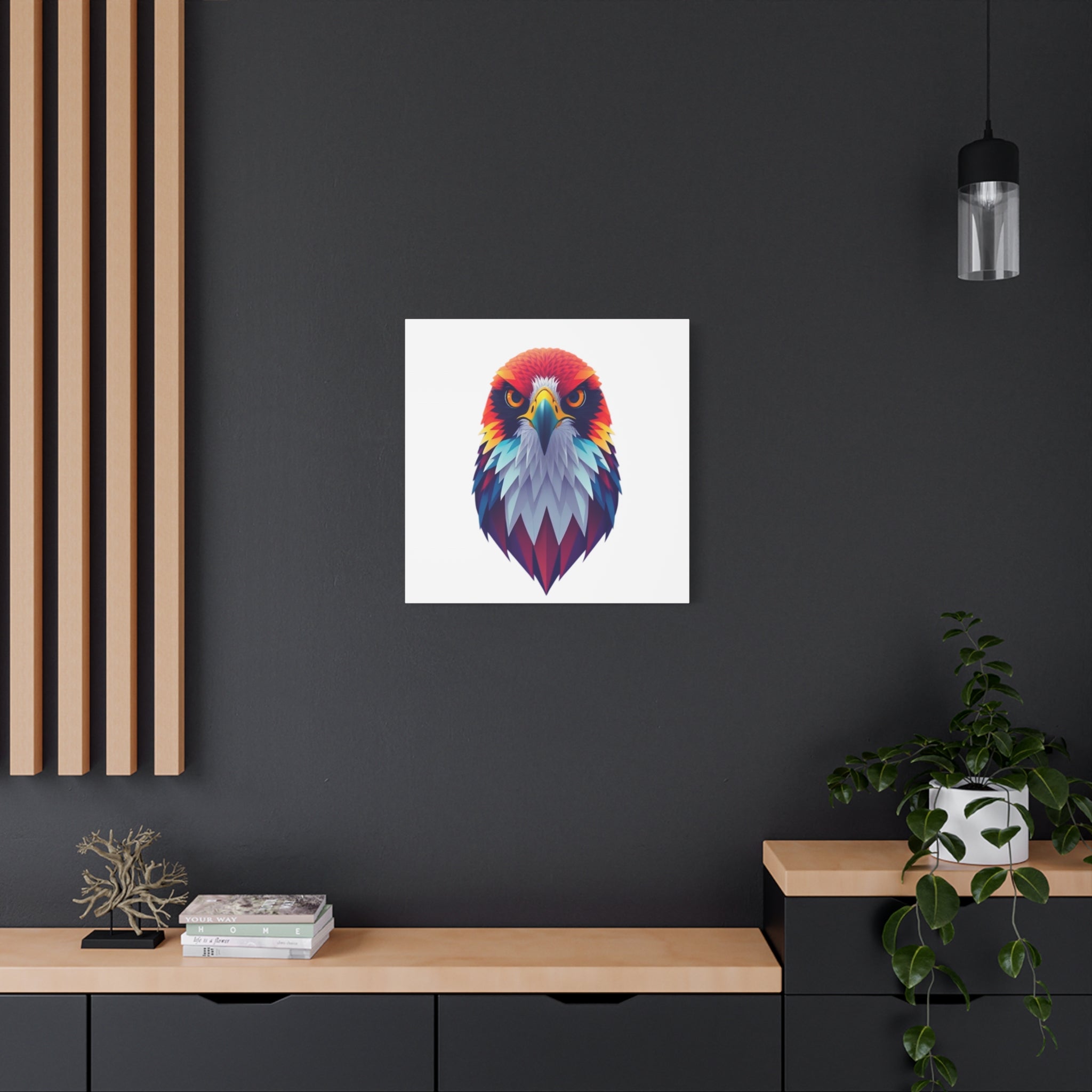 Vibrant Falcon Wall Art - Matte Stretched Canvas, Colorful Bird Decor