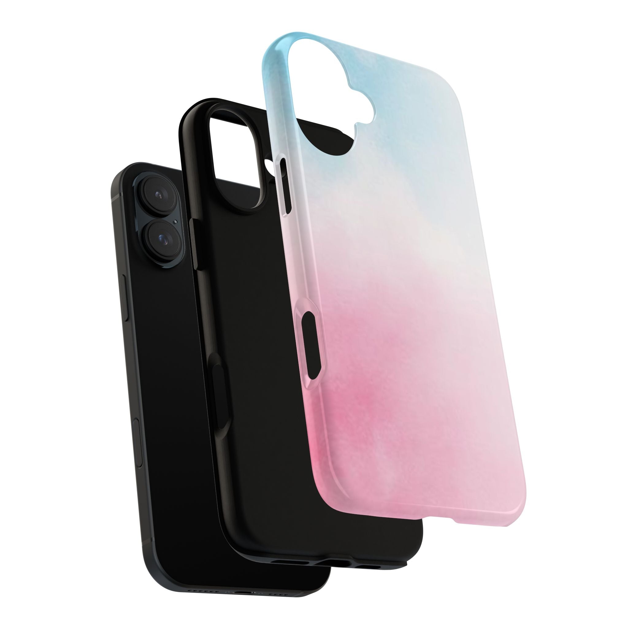 Pastel Cloud Tough Phone Case for iPhone Pink & Blue Gradient Protective Cover