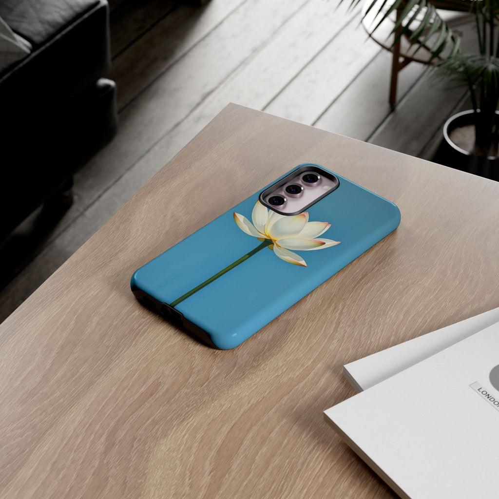 Open White Peace Lily Design Tough Case For Android & iPhone