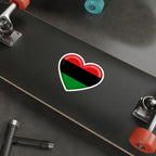 Die-Cut Stickers -  Heart design featuring Pan-African Flag Colors