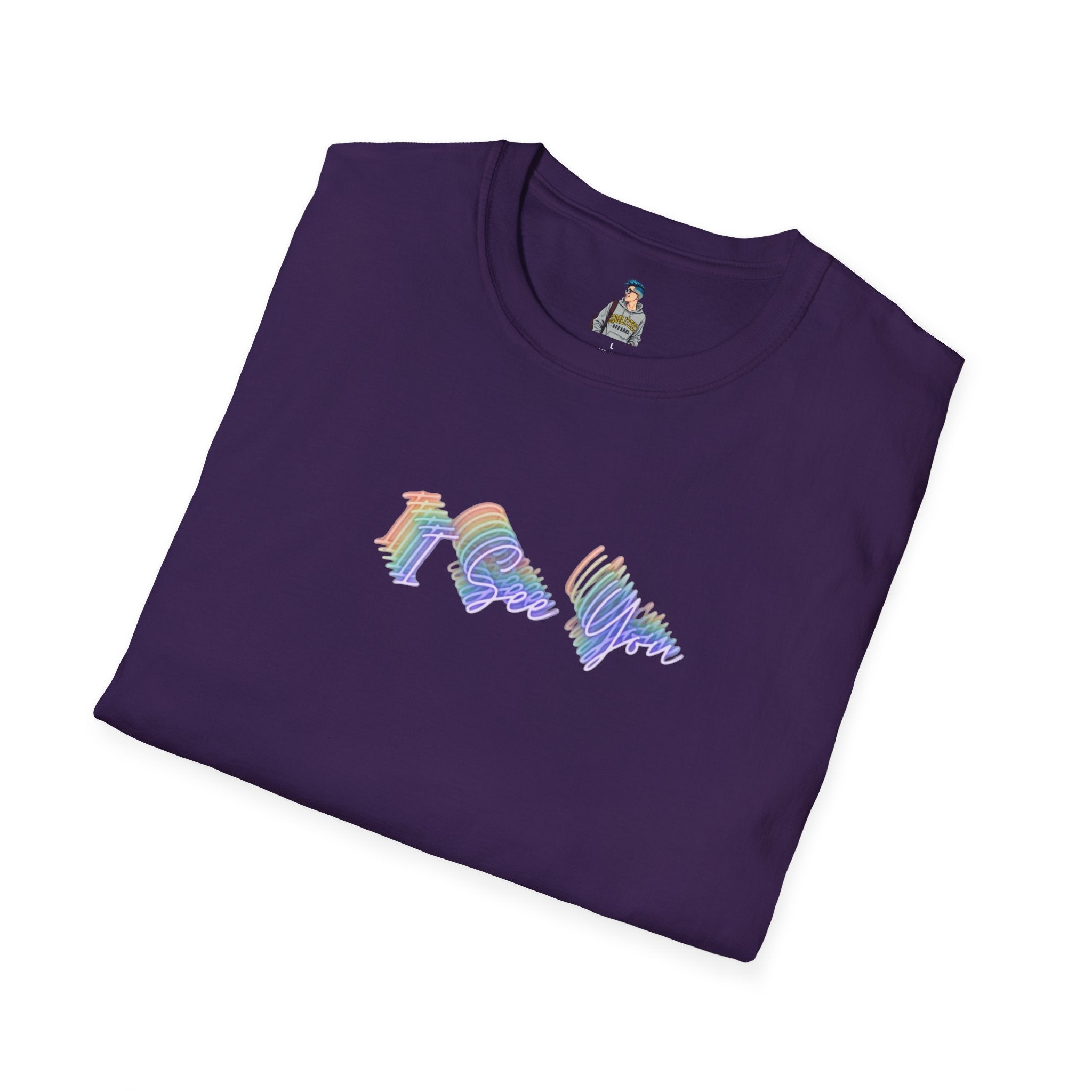 I See You Unisex Softstyle T-Shirt - Colorful Wave Design for LGBTQ+ Visibility