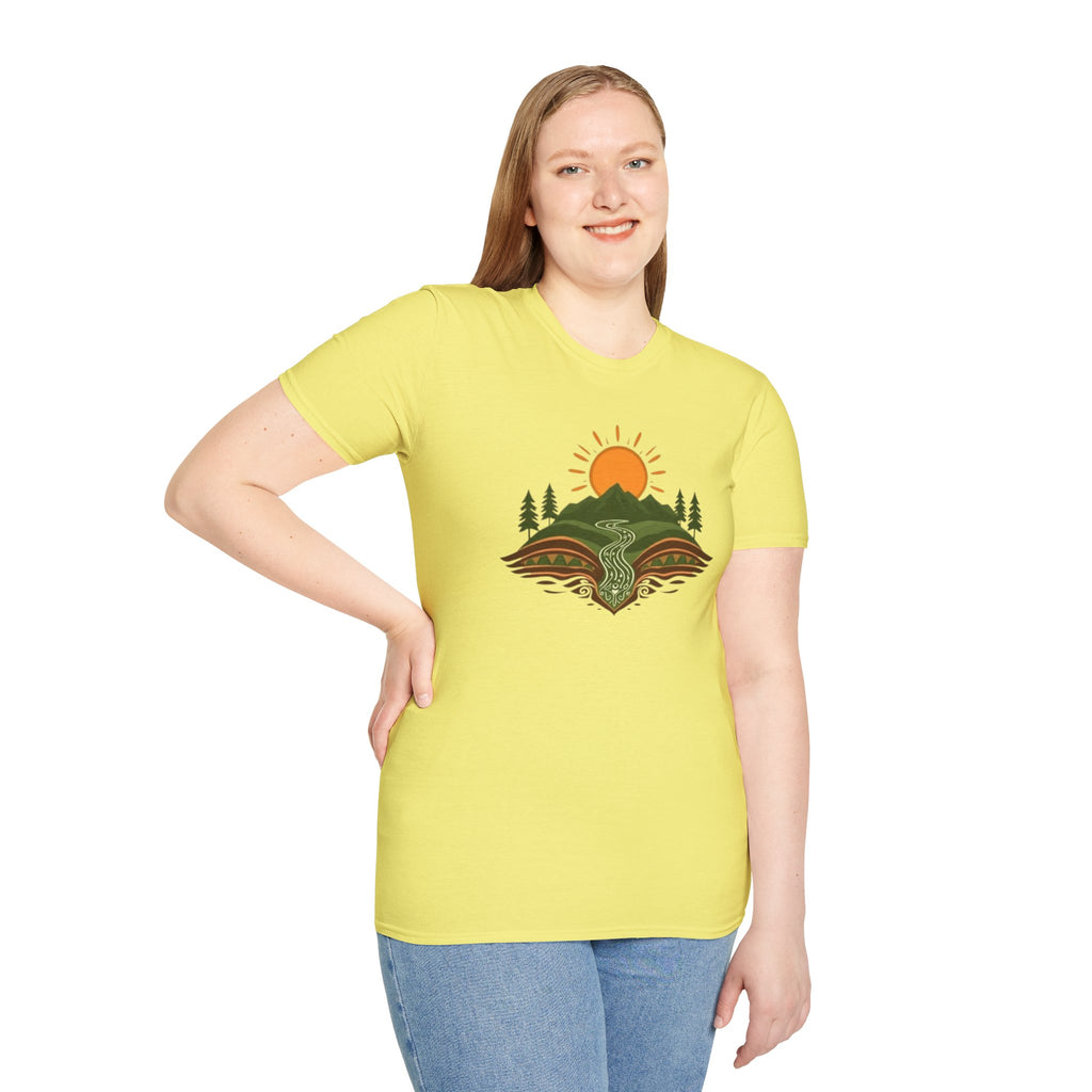 Mountain Scene Unisex Softstyle T-shirt