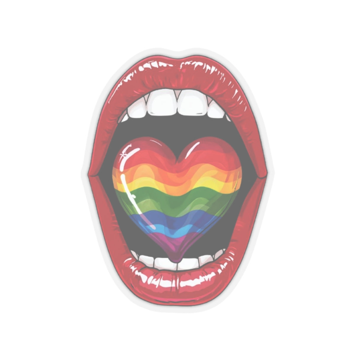 Colorful Rainbow Heart Tongue-Cut Stickers - Fun and Vibrant LGBTQ+ Pride Decals