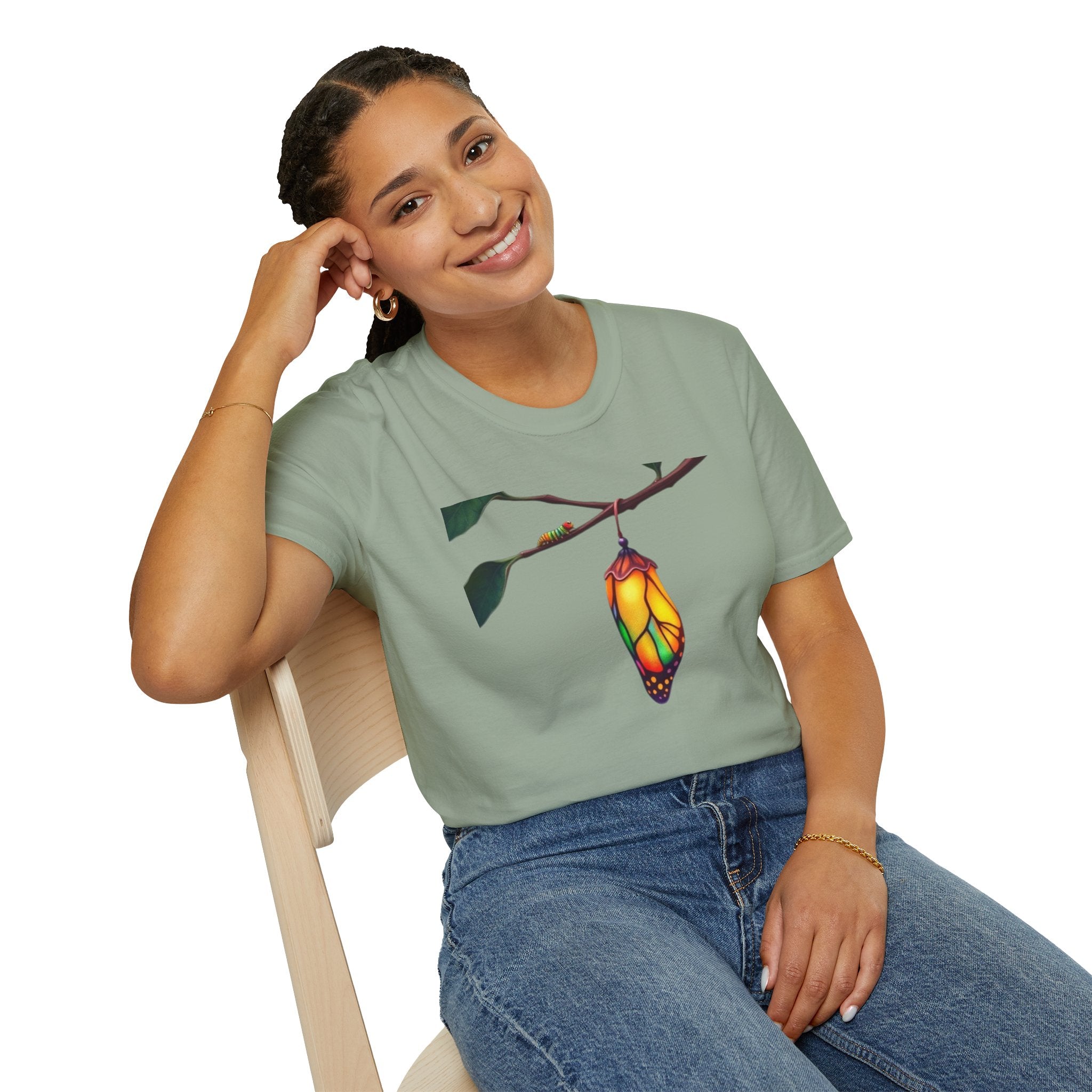 Rainbow Butterfly Cocoon Pride T-Shirt | Unisex Softstyle Tee