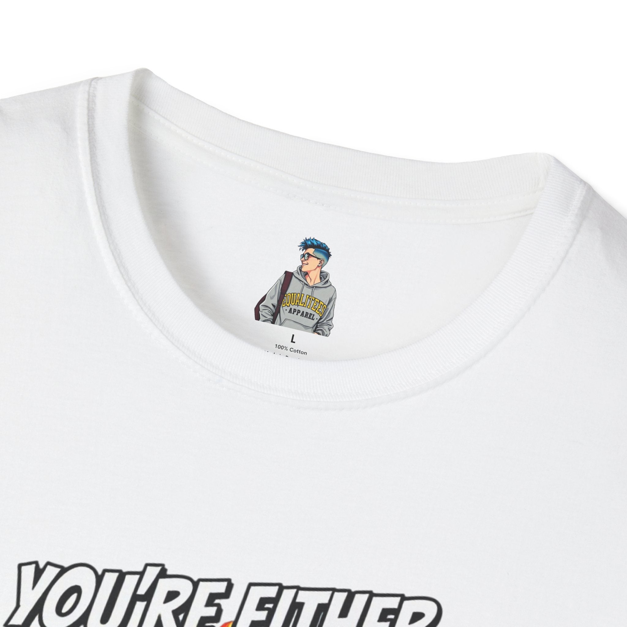 Political Statement T-Shirt — “You’re Either Anti or You’re FA.” / Back: “Patriots Don’t Stand For This Shit”