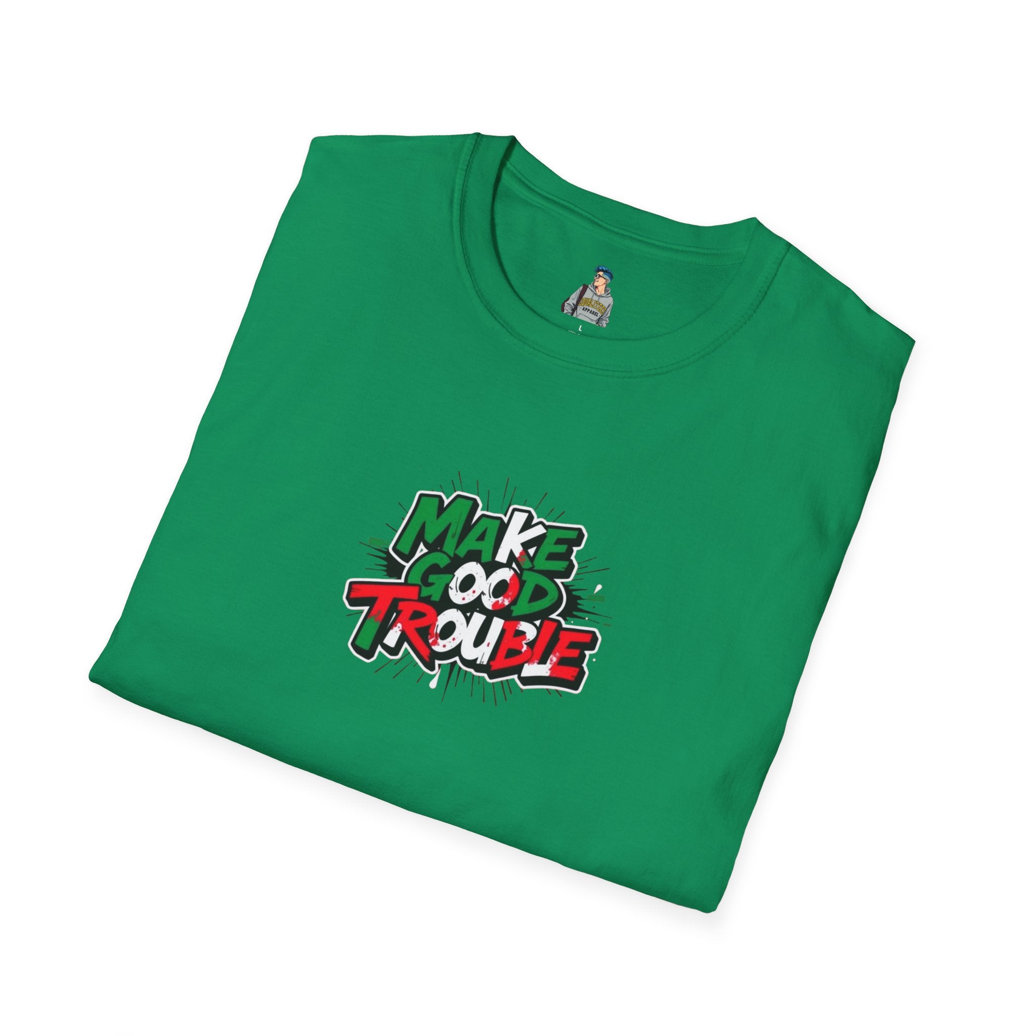 Make Good Trouble Unisex Softstyle T-Shirt | Fun Graphic Tee for Activists & Trendsetters