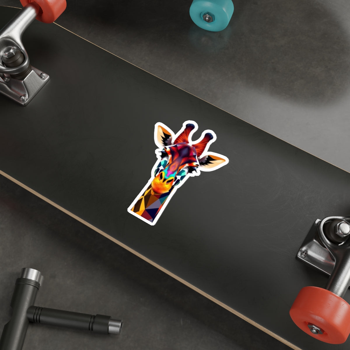 Colorful Giraffe Die-Cut Sticker