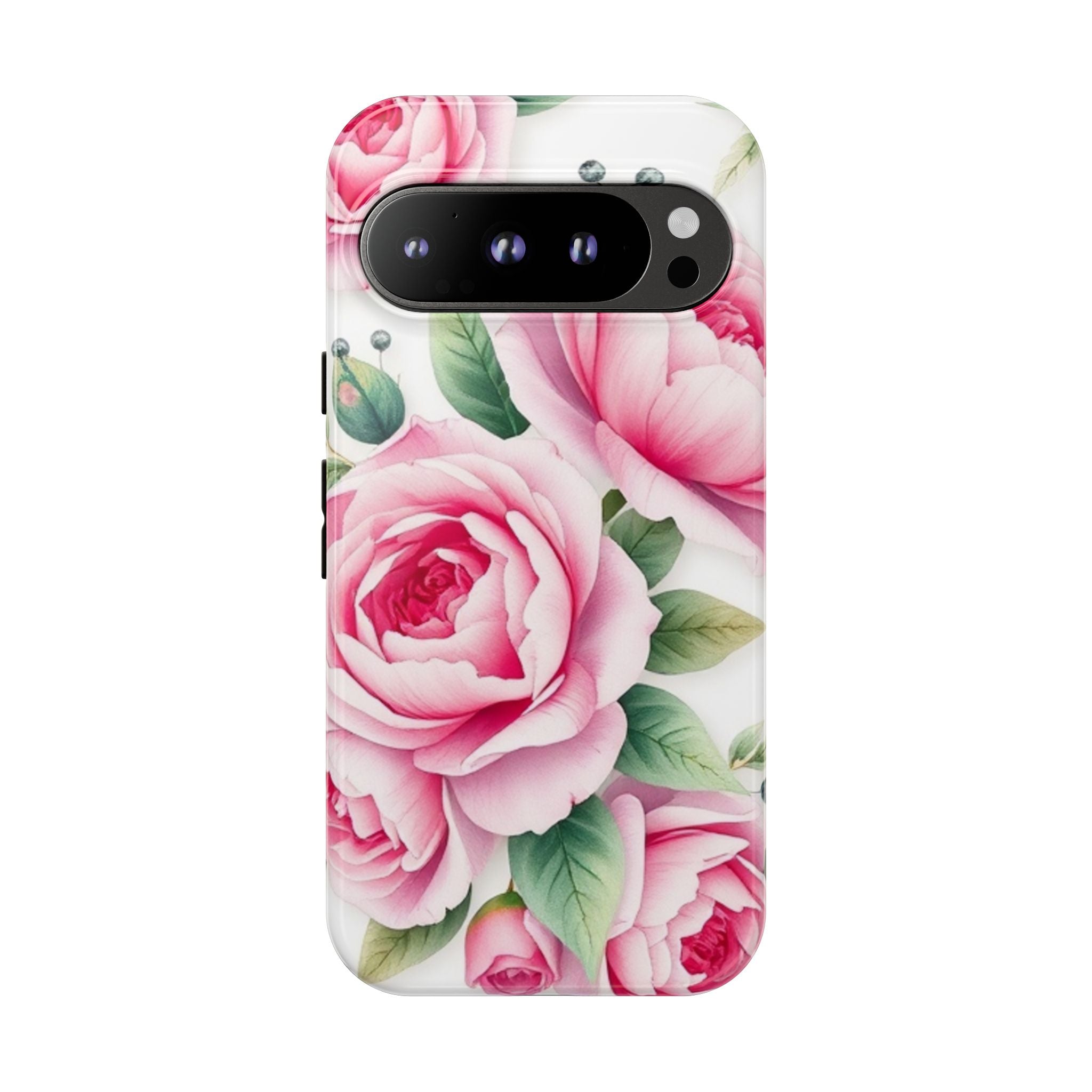 Android OR iPhone Compatible Cases - Pink Flower Design - Unique Tough Cases