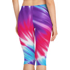 Vibrant Tie-Dye Capri Leggings for Women - Colorful Comfort Wear
