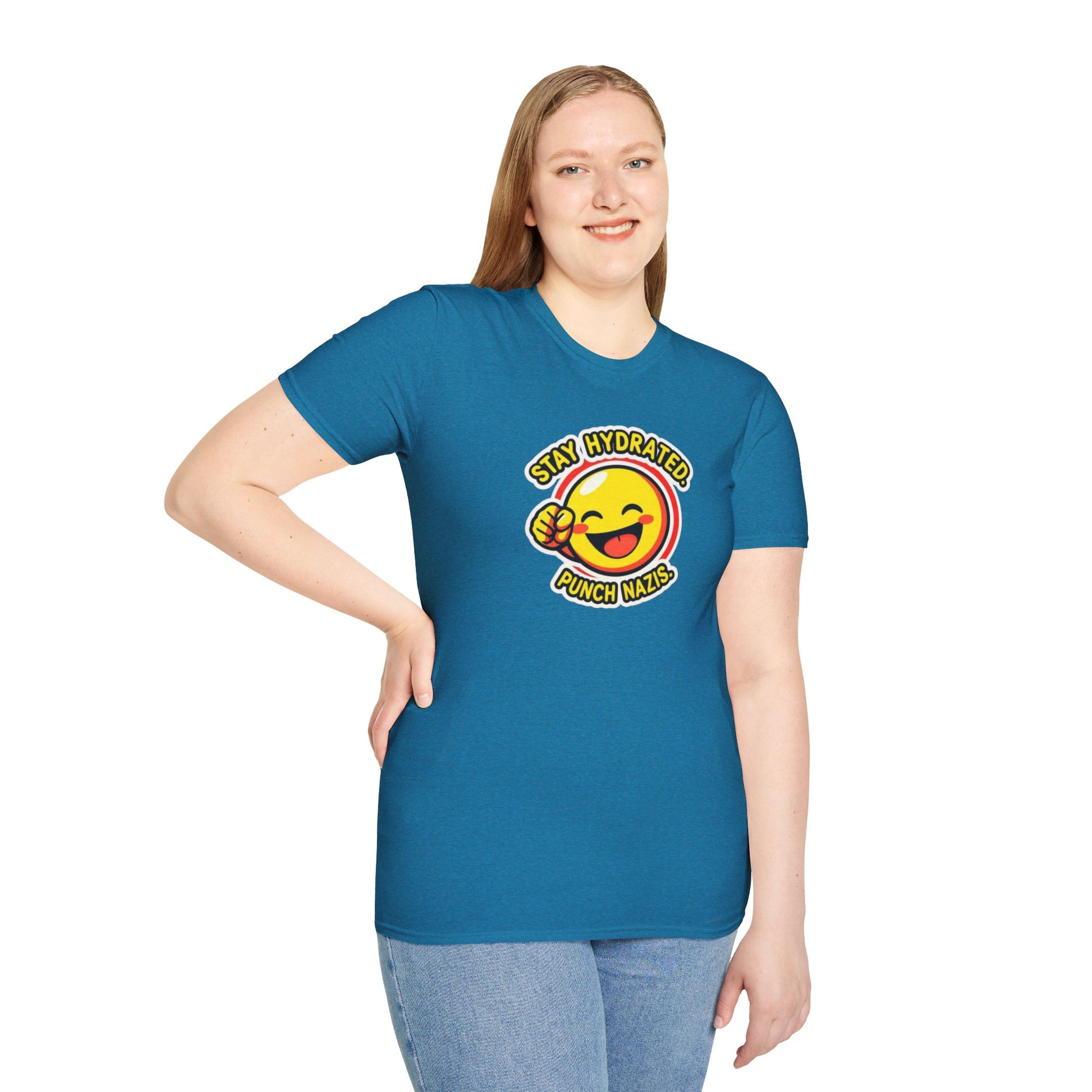 Stay Hydrated, Punch Nazis Funny Emoji T-Shirt