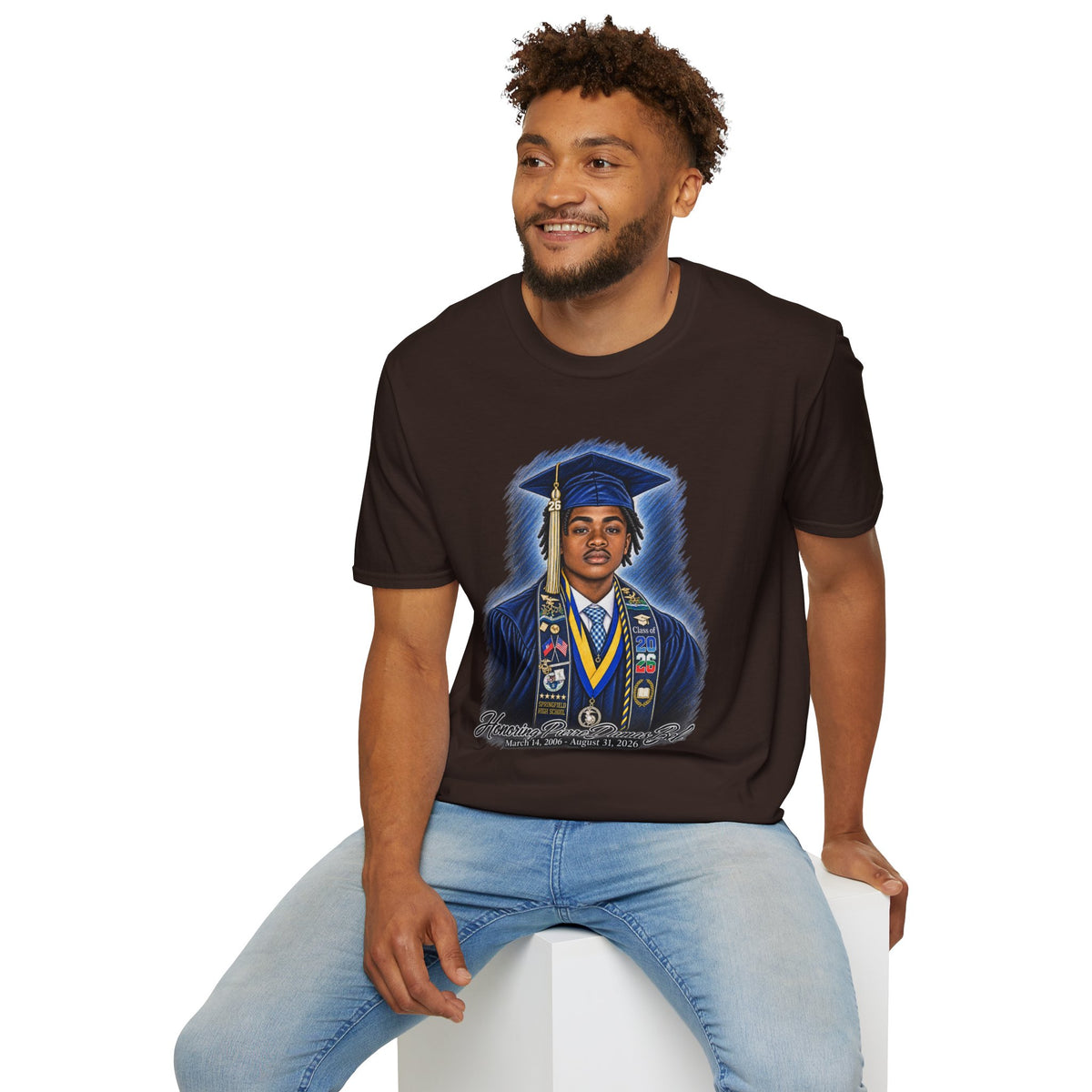 Portrait Front and Back - In Memory of Pierre Damas Bel T-Shirt