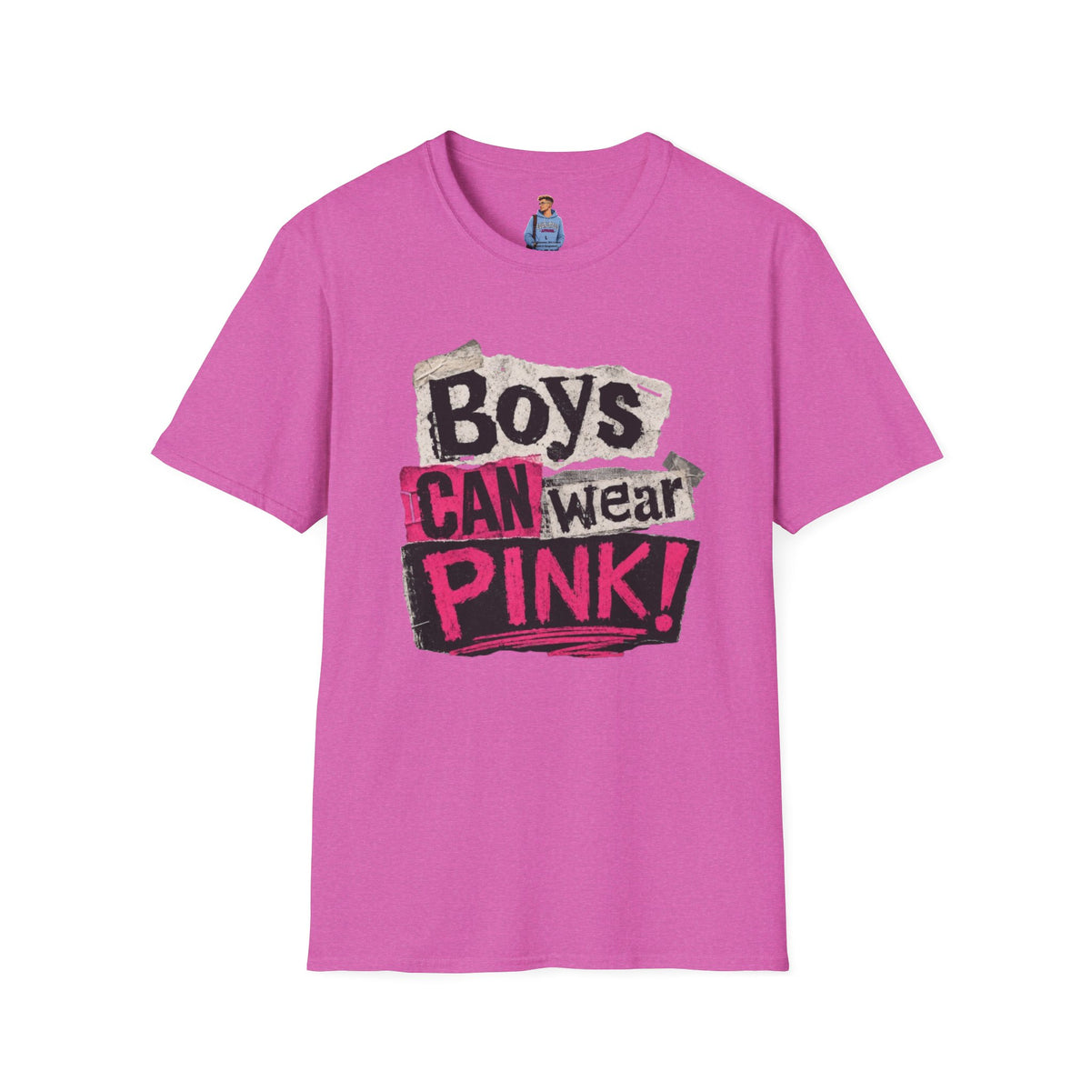 Boys Can Wear Pink T-Shirt — Bold Retro Feminist Graphic Tee