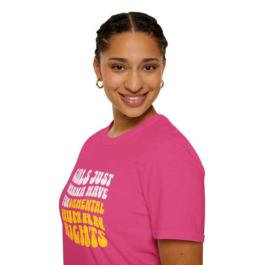 Girls Just Wanna Have Fundamental Human Rights Unisex Softstyle T-Shirt - EqualiTees.Me