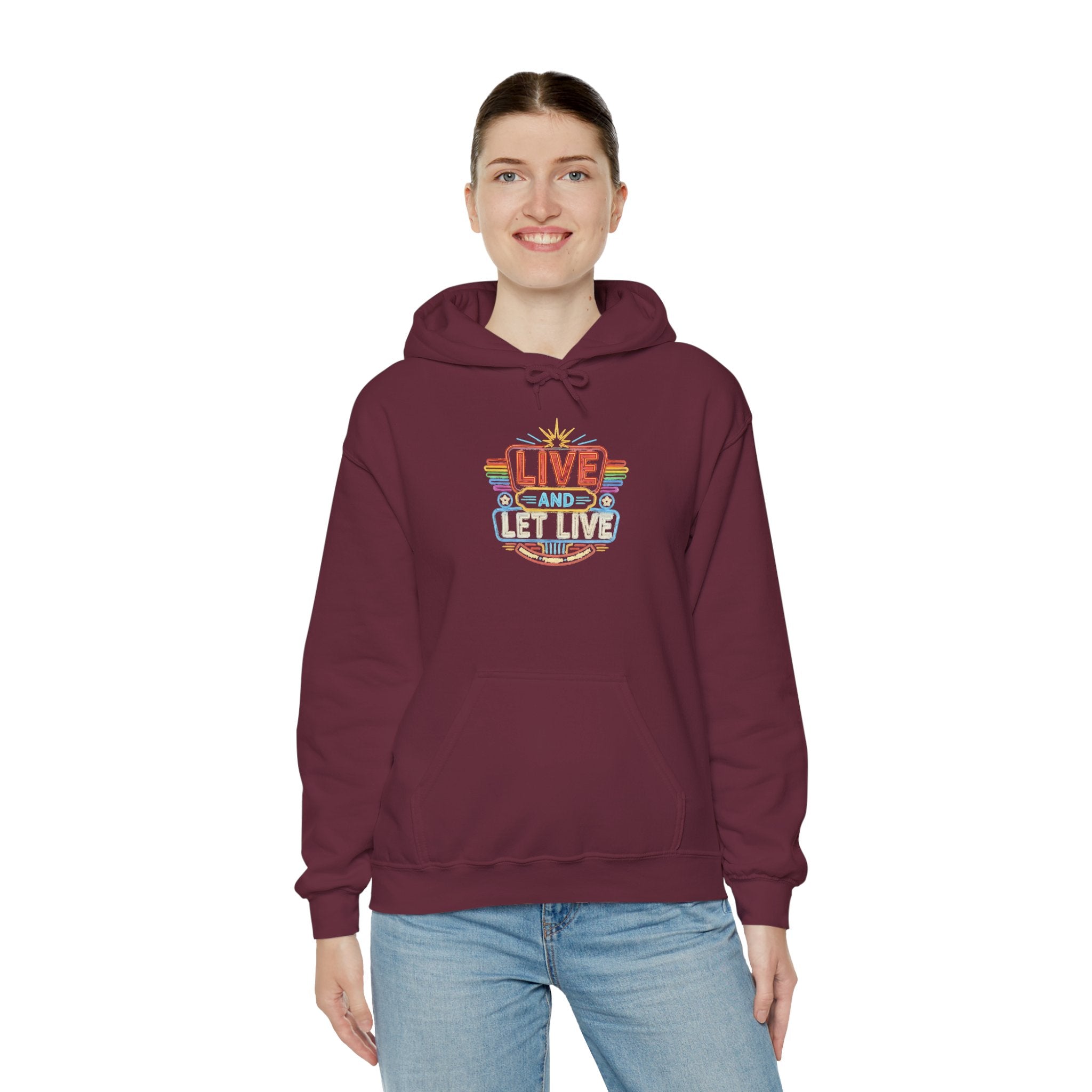 Live And Let Live Hoodie — Retro Peace Graphic Pullover