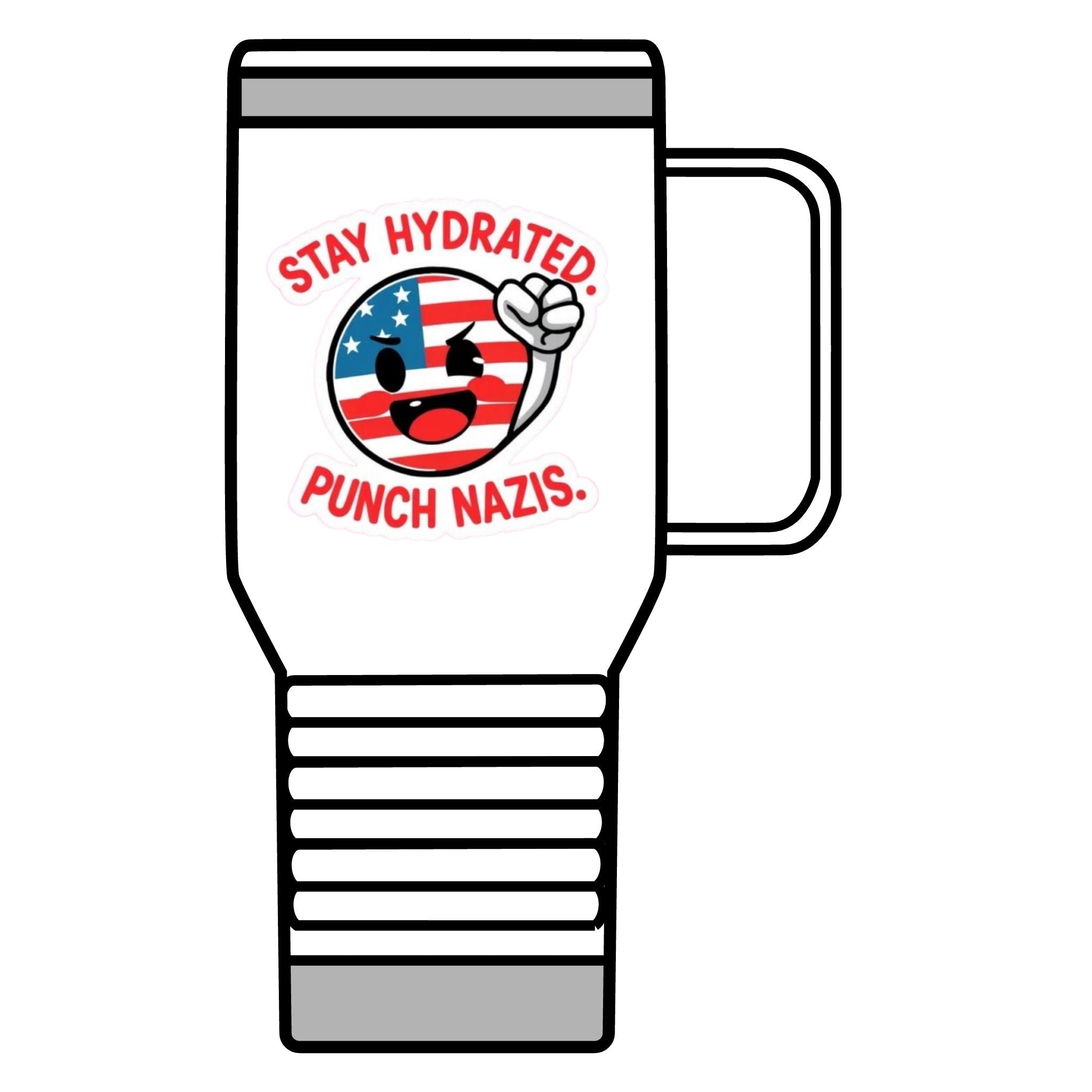 Stay Hydrated, Punch Nazis. Travel Mug - 20oz