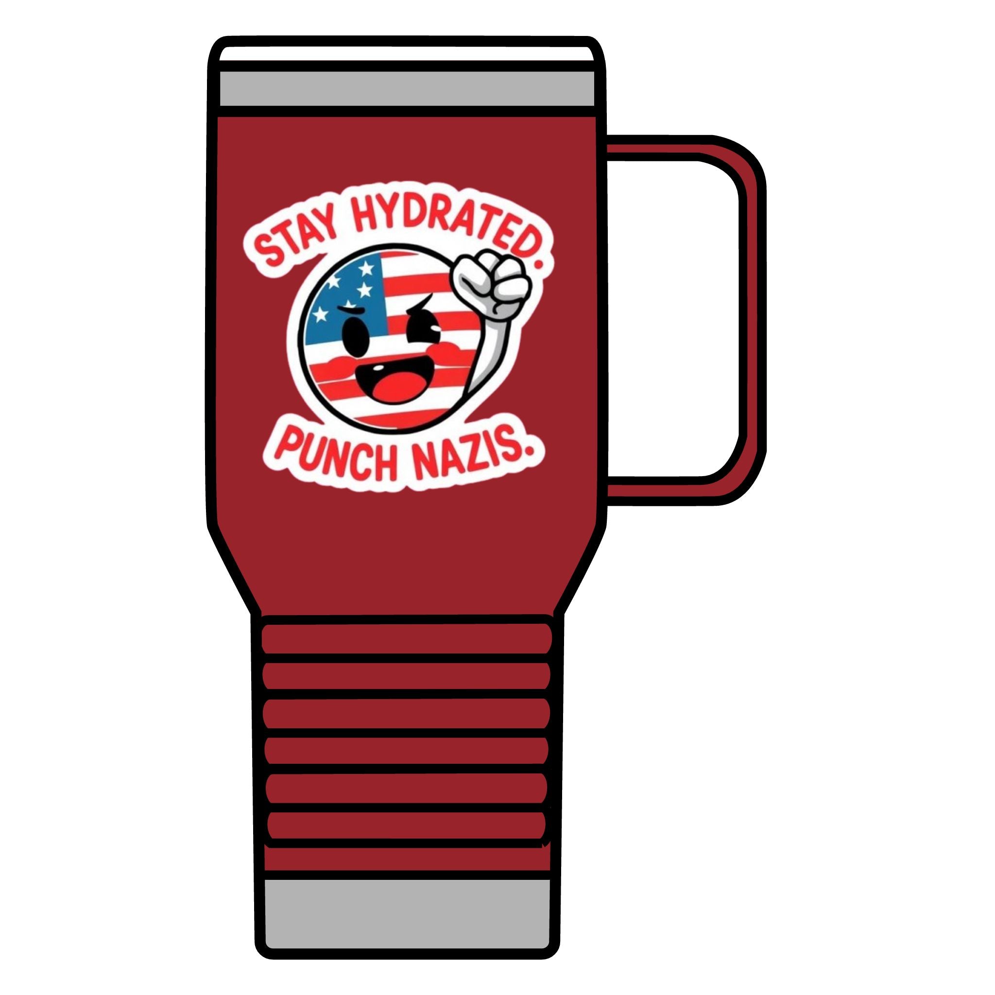 Stay Hydrated, Punch Nazis. Travel Mug - 20oz