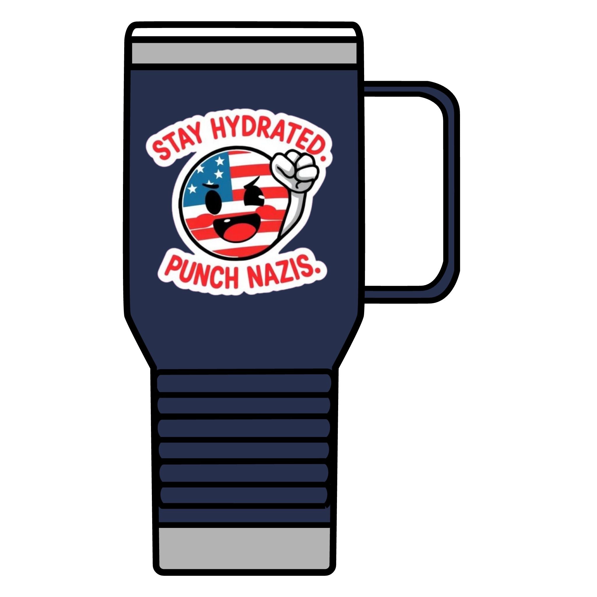 Stay Hydrated, Punch Nazis. Travel Mug - 20oz