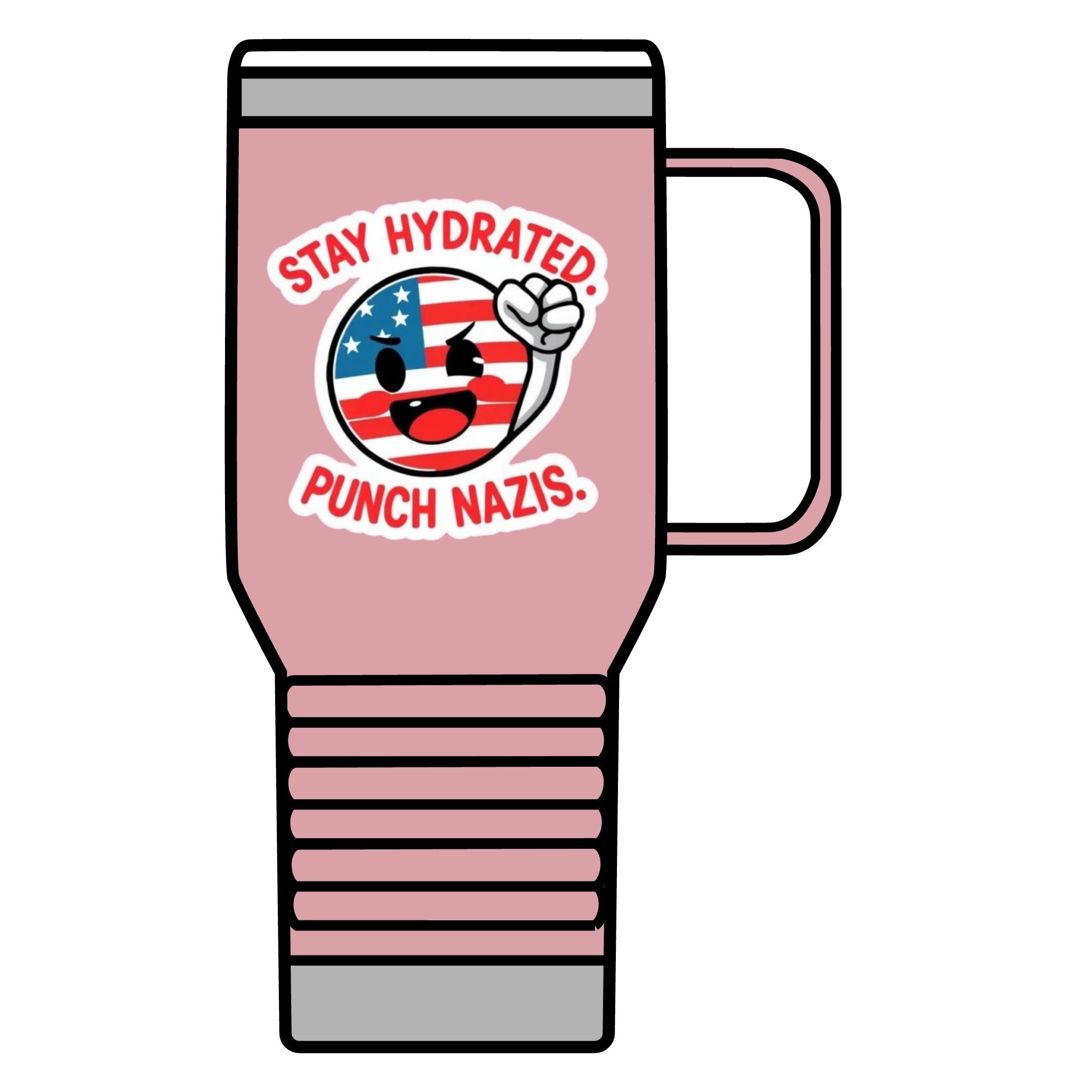 Stay Hydrated, Punch Nazis. Travel Mug - 20oz