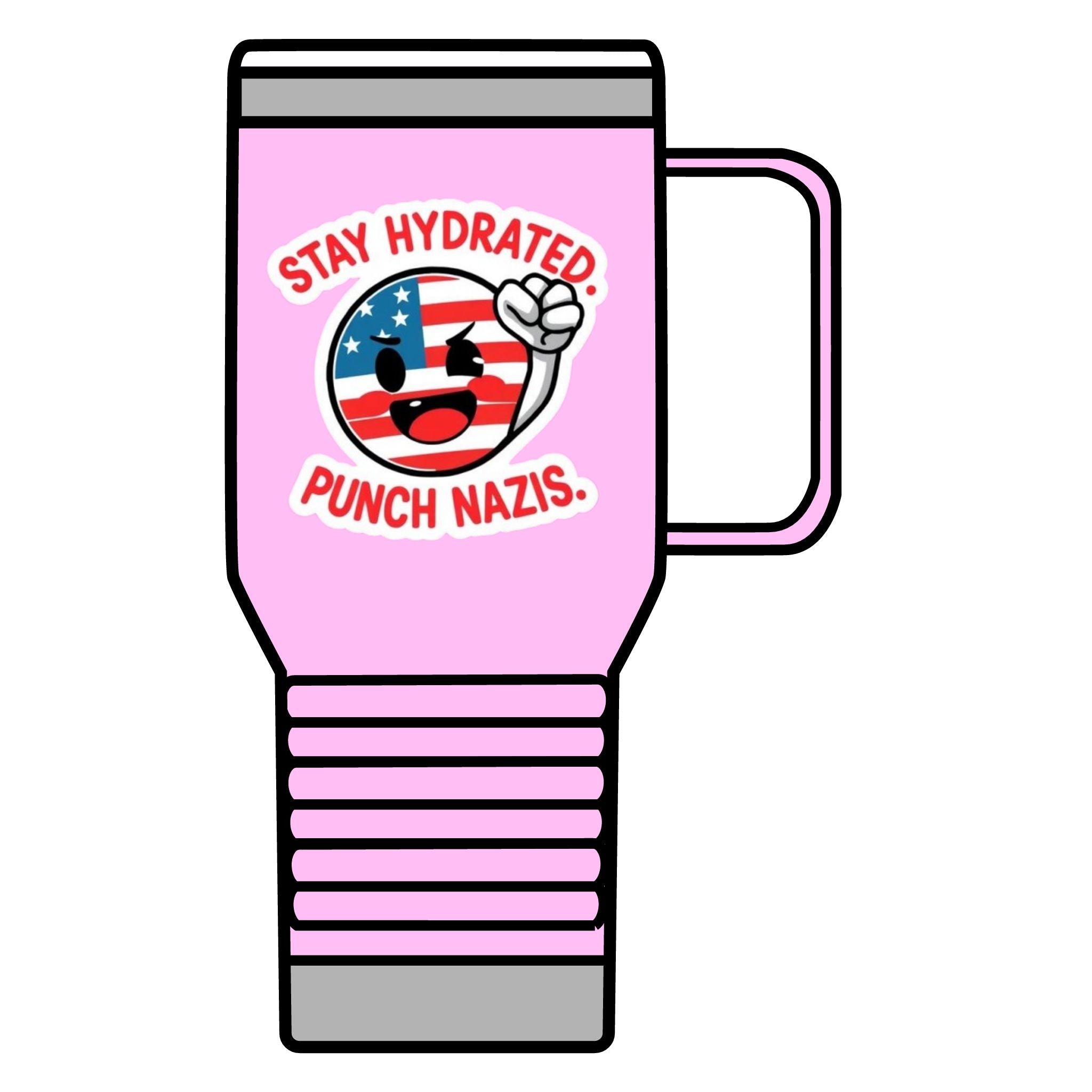 Stay Hydrated, Punch Nazis. Travel Mug - 20oz