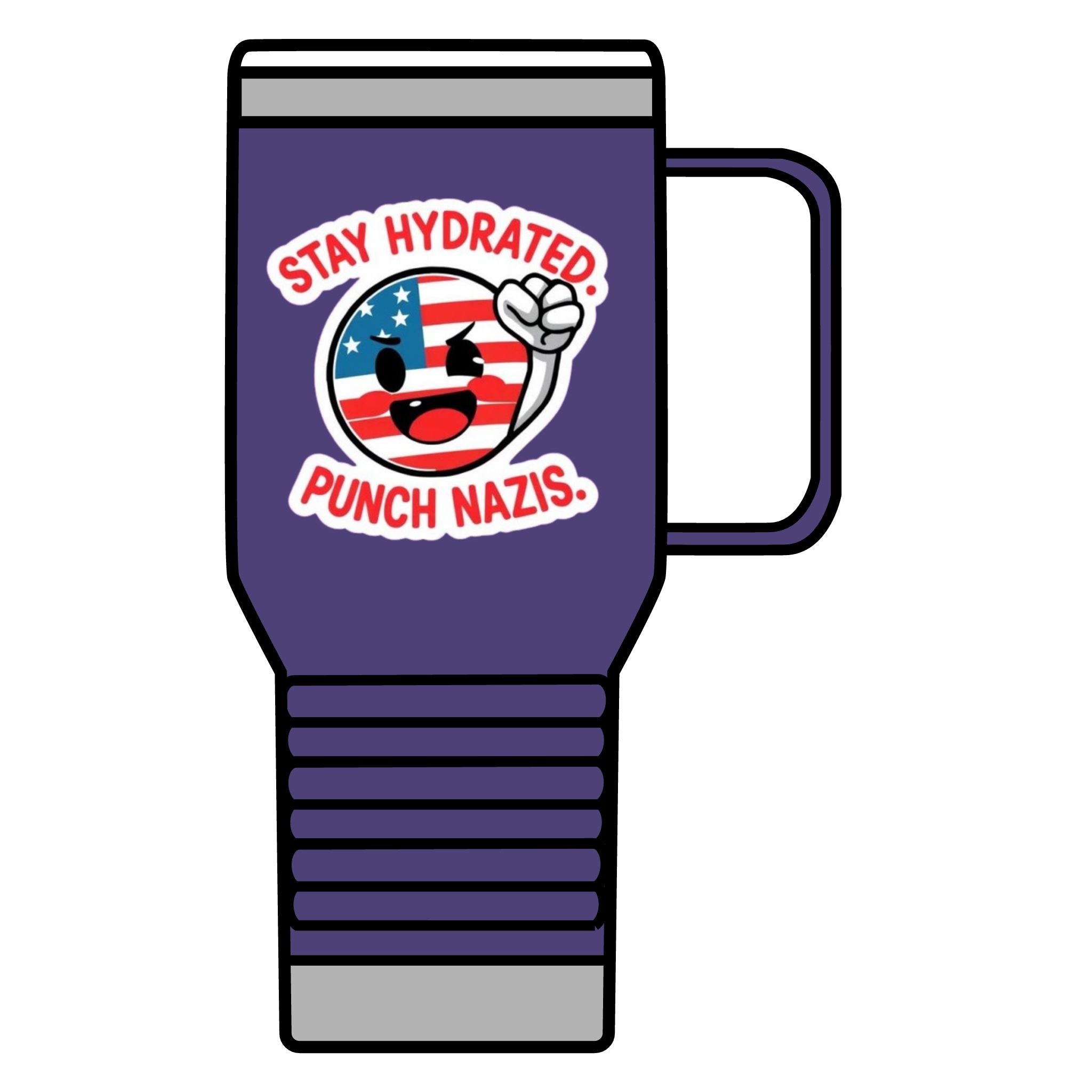 Stay Hydrated, Punch Nazis. Travel Mug - 20oz