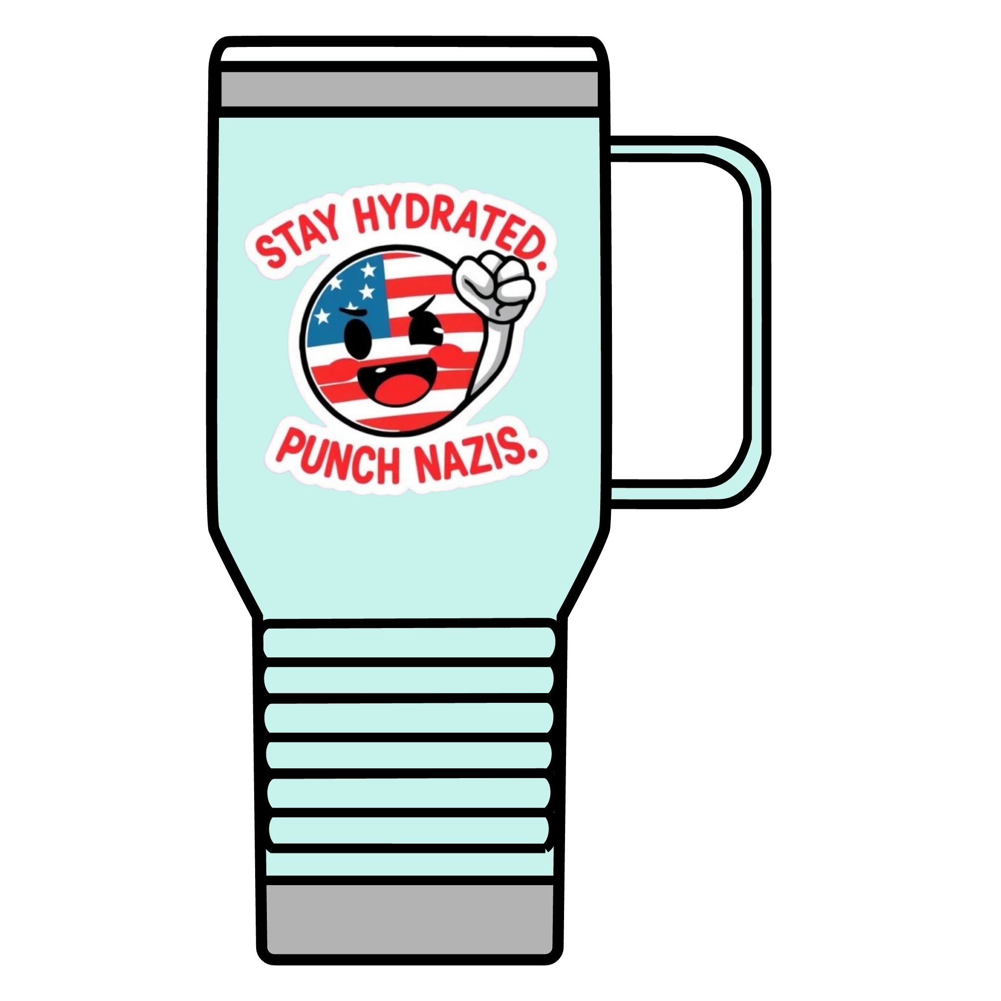 Stay Hydrated, Punch Nazis. Travel Mug - 20oz