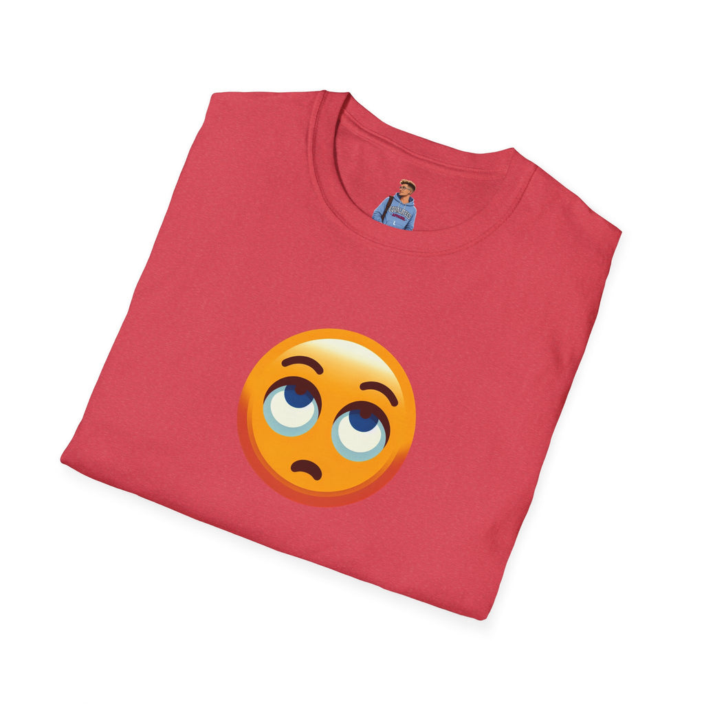 Unisex Softstyle T-Shirt with Eye Roll Emoji | Casual Graphic Tee for Everyday Humor